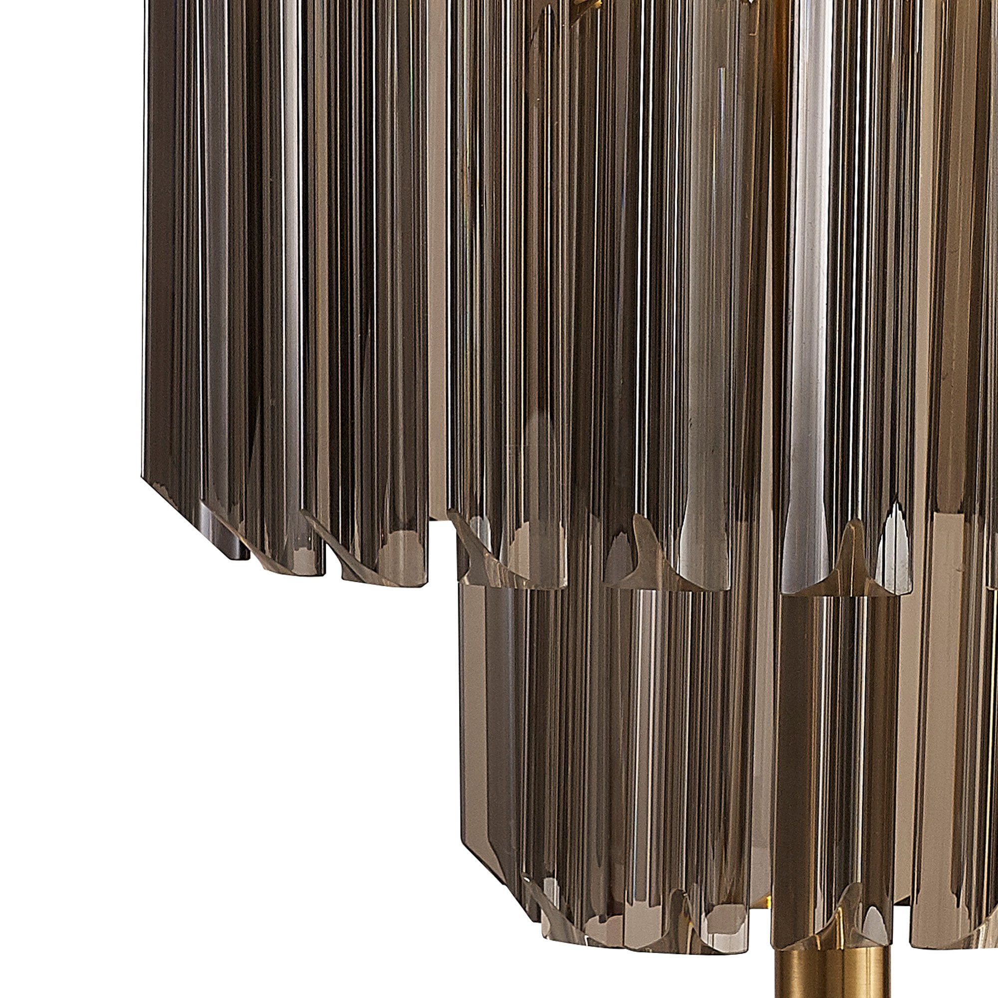 Fabula Cedar 3 Light Table Lamp - Brass & Smoke Sculpted Glass