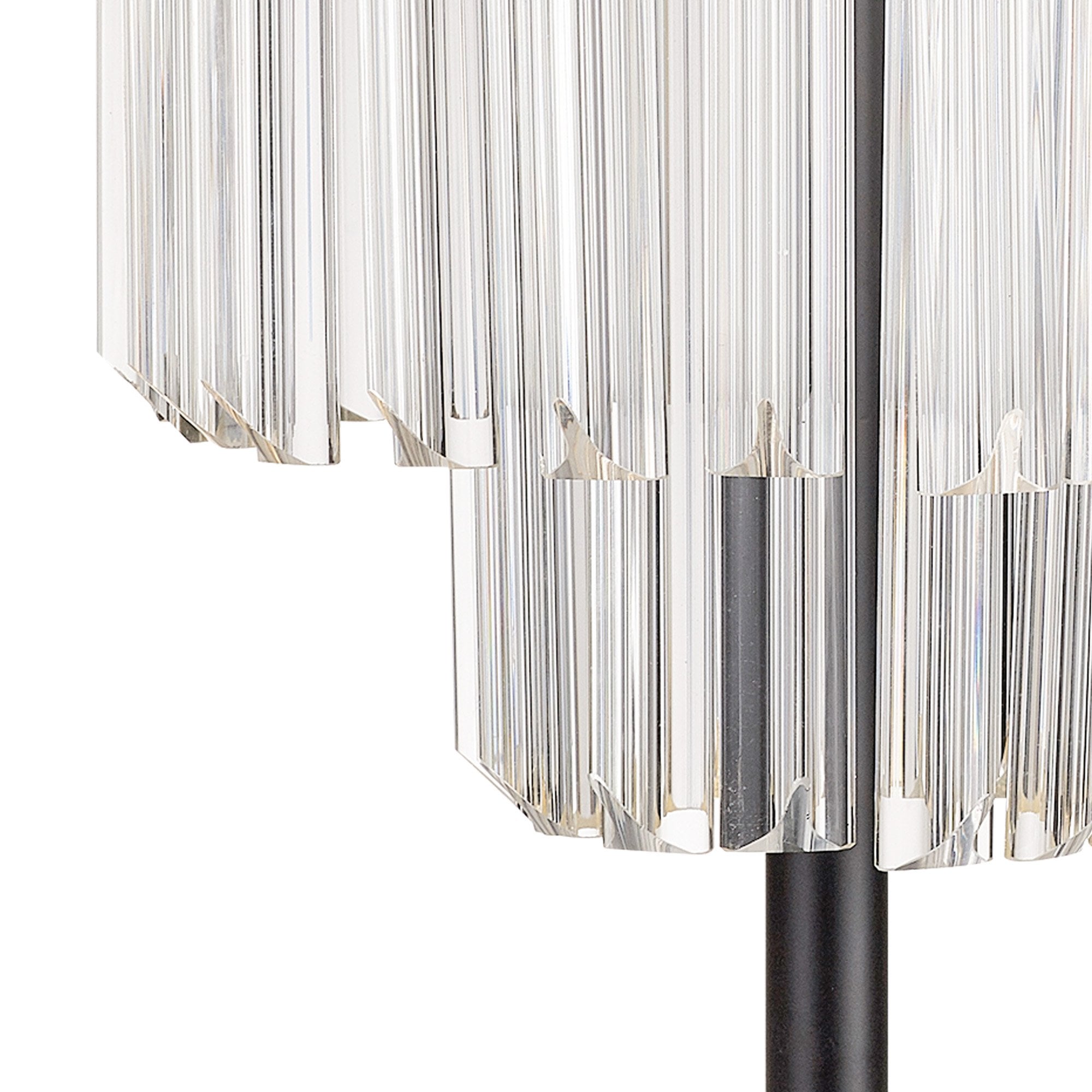 Fabula Cedar 3 Light Table Lamp - Matt Black & Clear Sculpted Glass