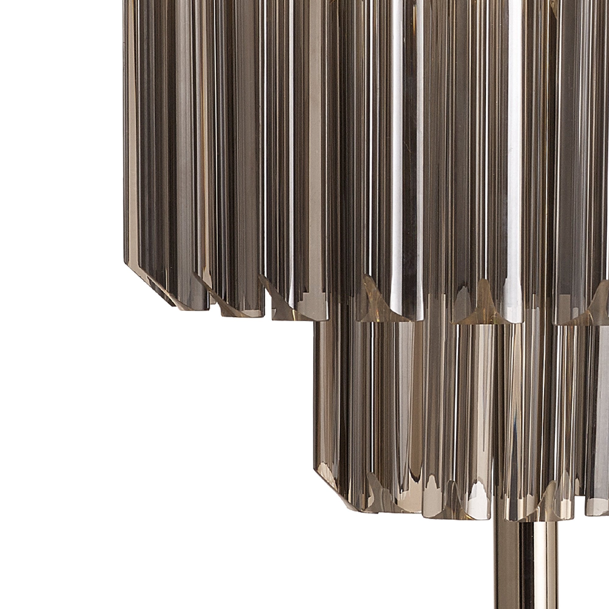 Fabula Cedar 3 Light Table Lamp - Polished Nickel & Smoke Sculpted Glass