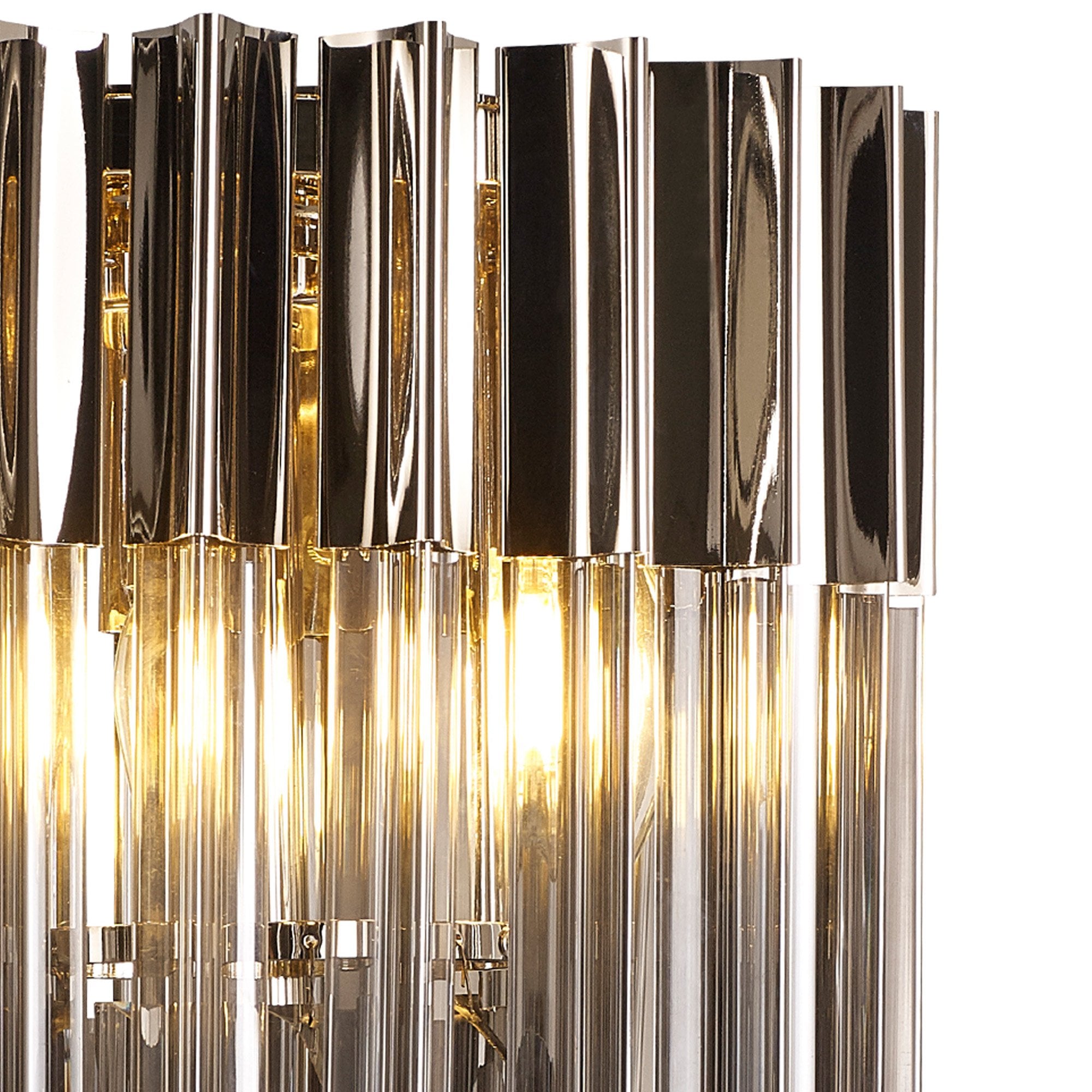 Fabula Cedar 3 Light Table Lamp - Polished Nickel & Smoke Sculpted Glass