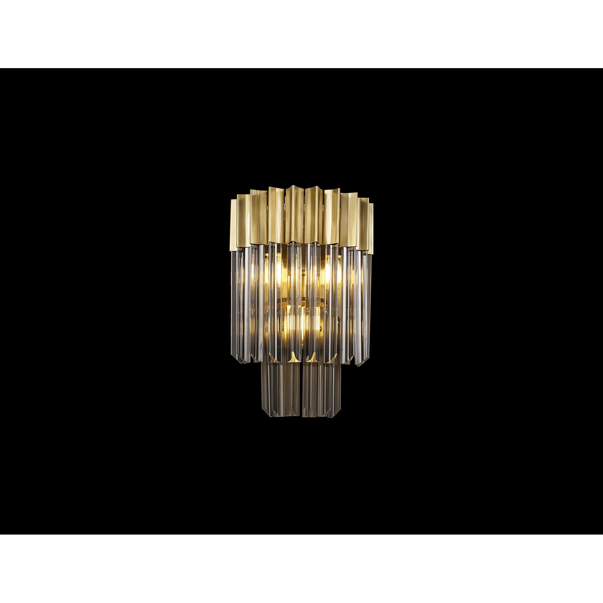 Fabula Cedar 3 Light Wall Light - Brass & Smoke Sculpted Glass