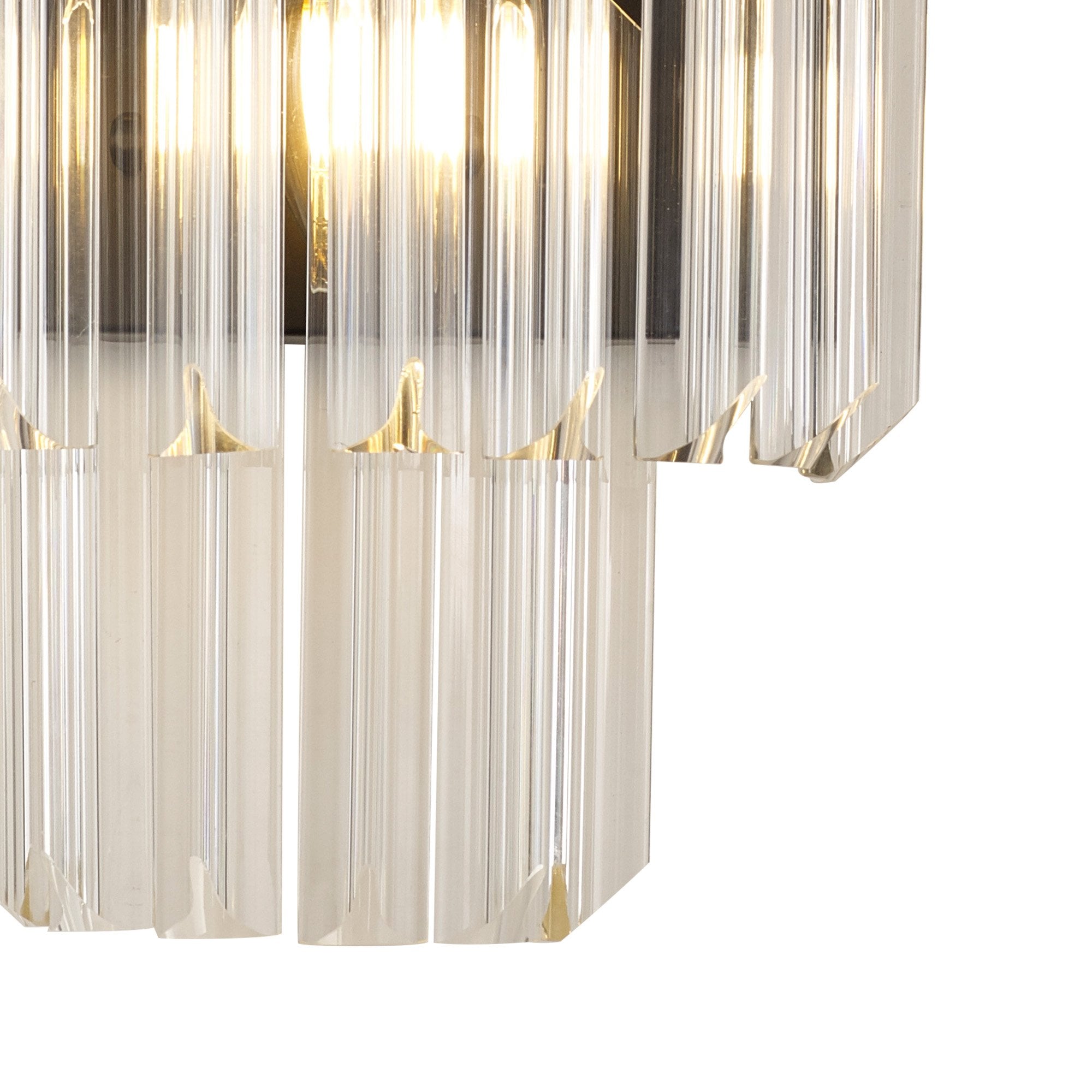 Fabula Cedar 3 Light Wall Light - Matt Black & Clear Sculpted Glass
