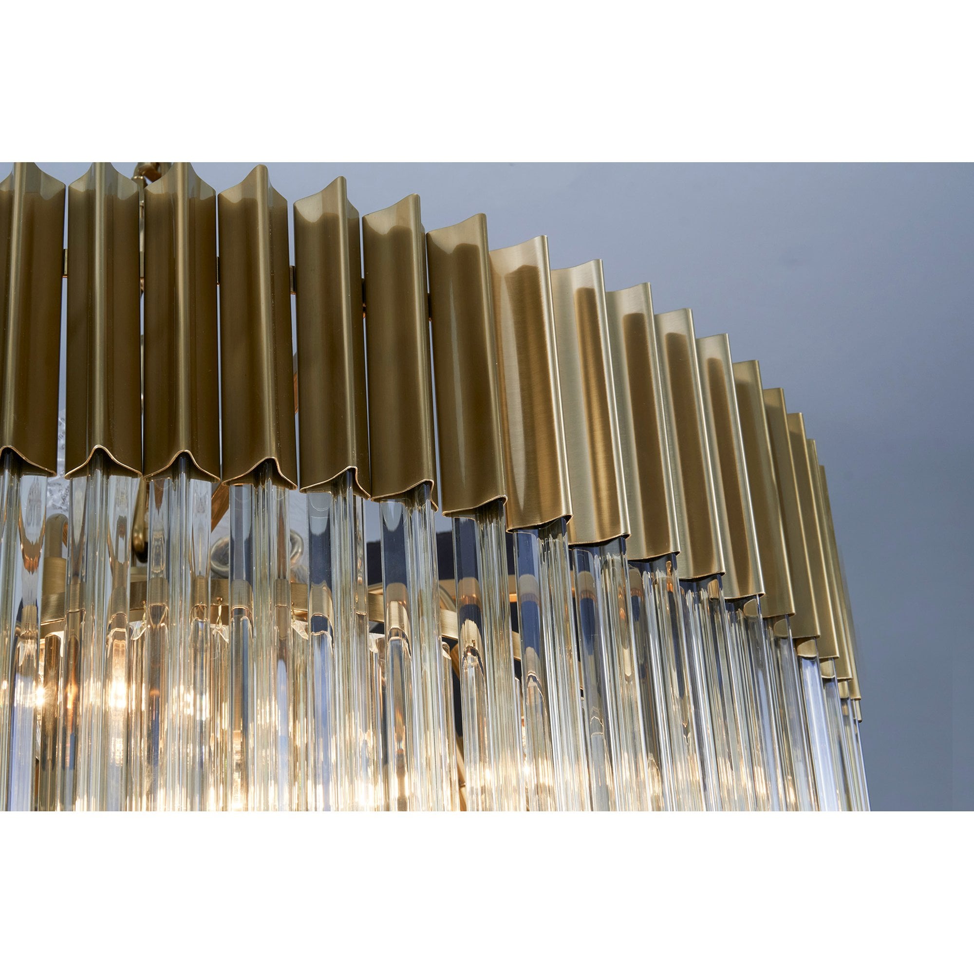 Fabula Cedar 31 Light Pendant - Brass & Cognac Sculpted Glass