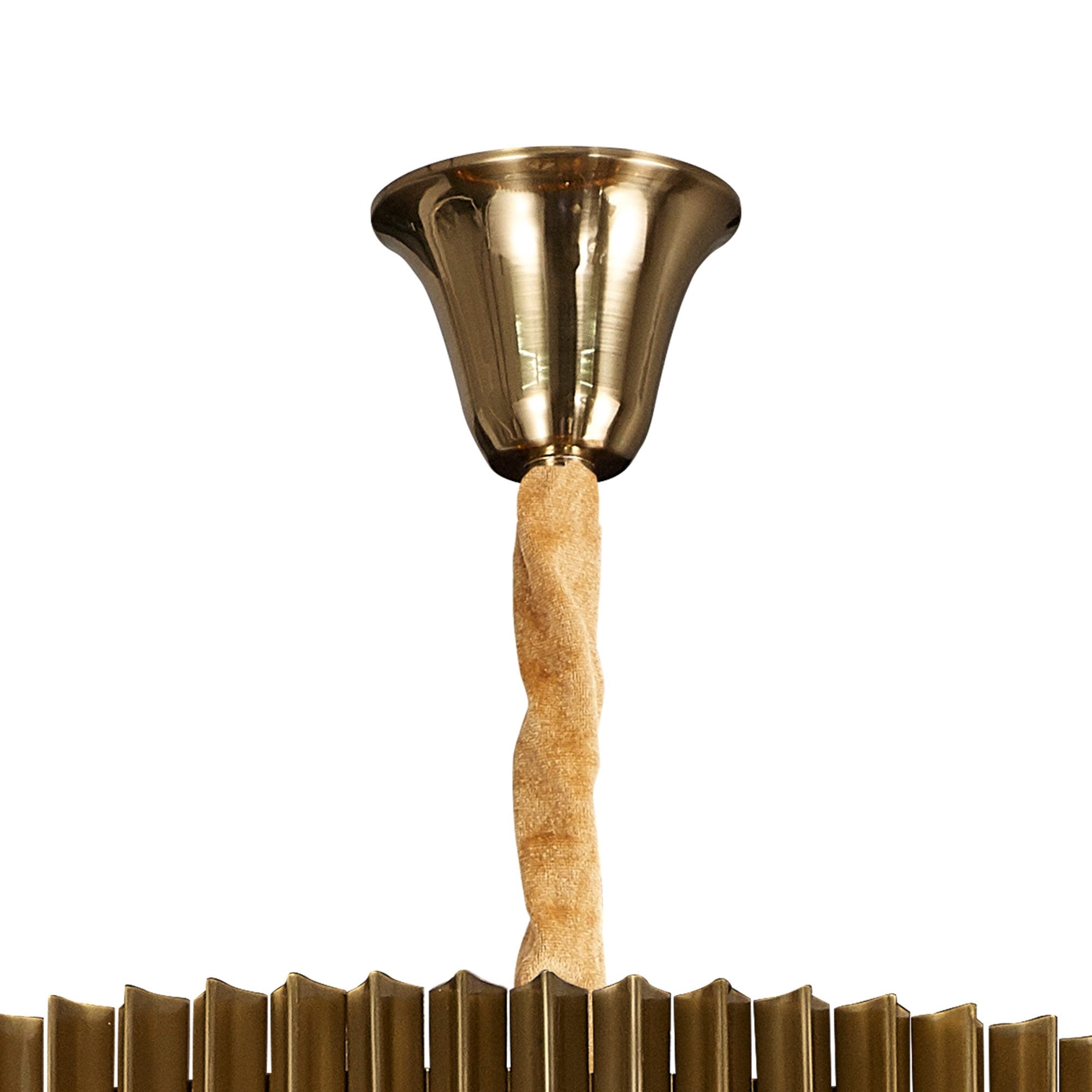 Fabula Cedar 31 Light Pendant - Brass & Cognac Sculpted Glass