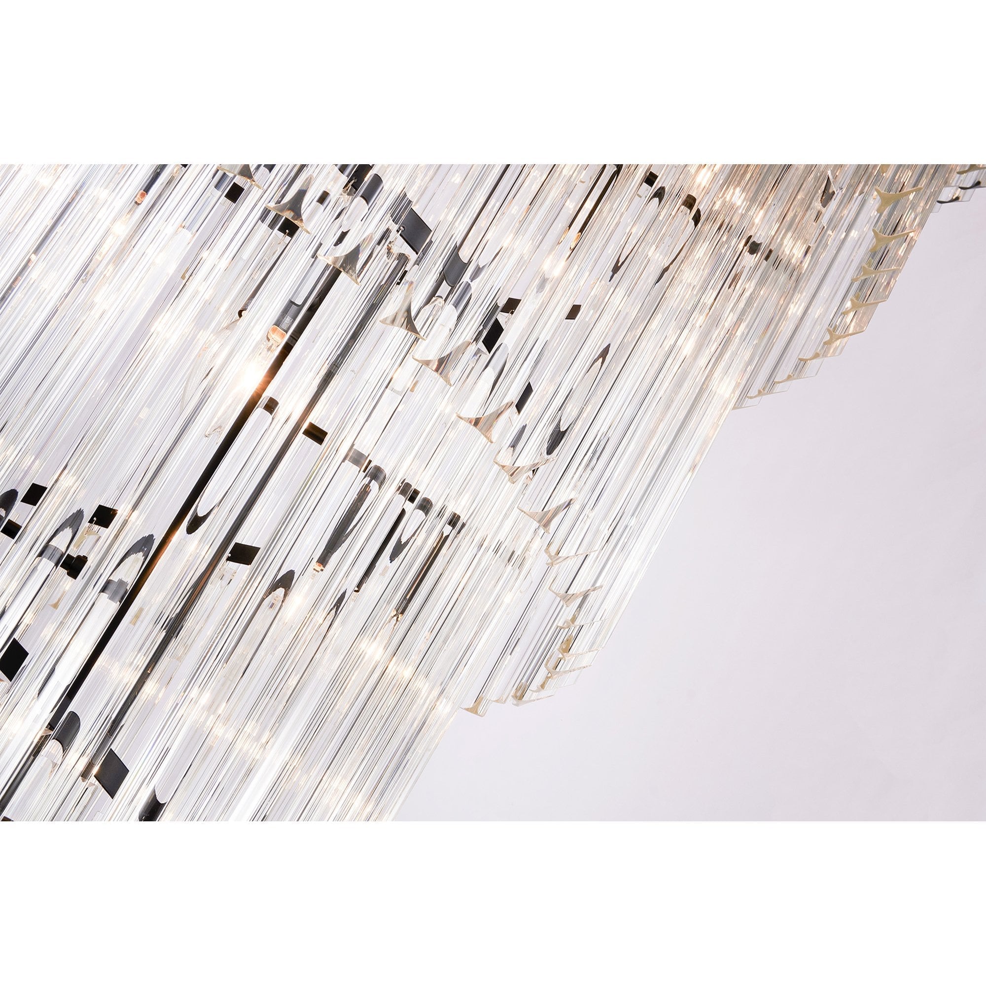 Fabula Cedar 31 Light Pendant - Matt Black & Clear Sculpted Glass