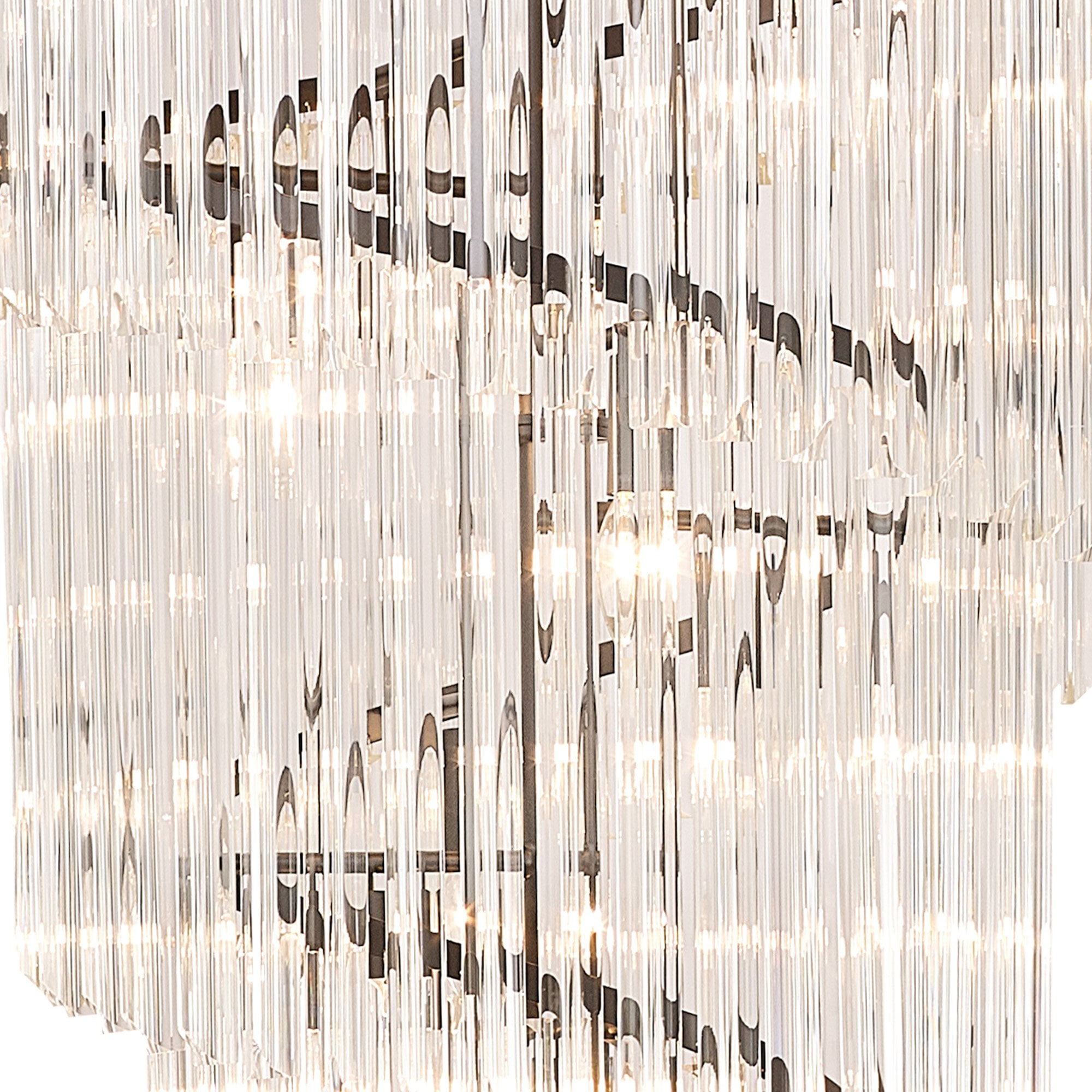 Fabula Cedar 31 Light Pendant - Matt Black & Clear Sculpted Glass