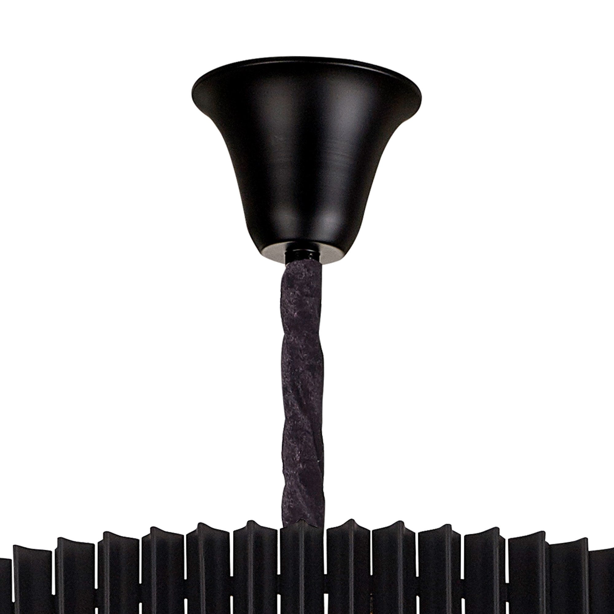 Fabula Cedar 31 Light Pendant - Matt Black & Smoke Sculpted Glass