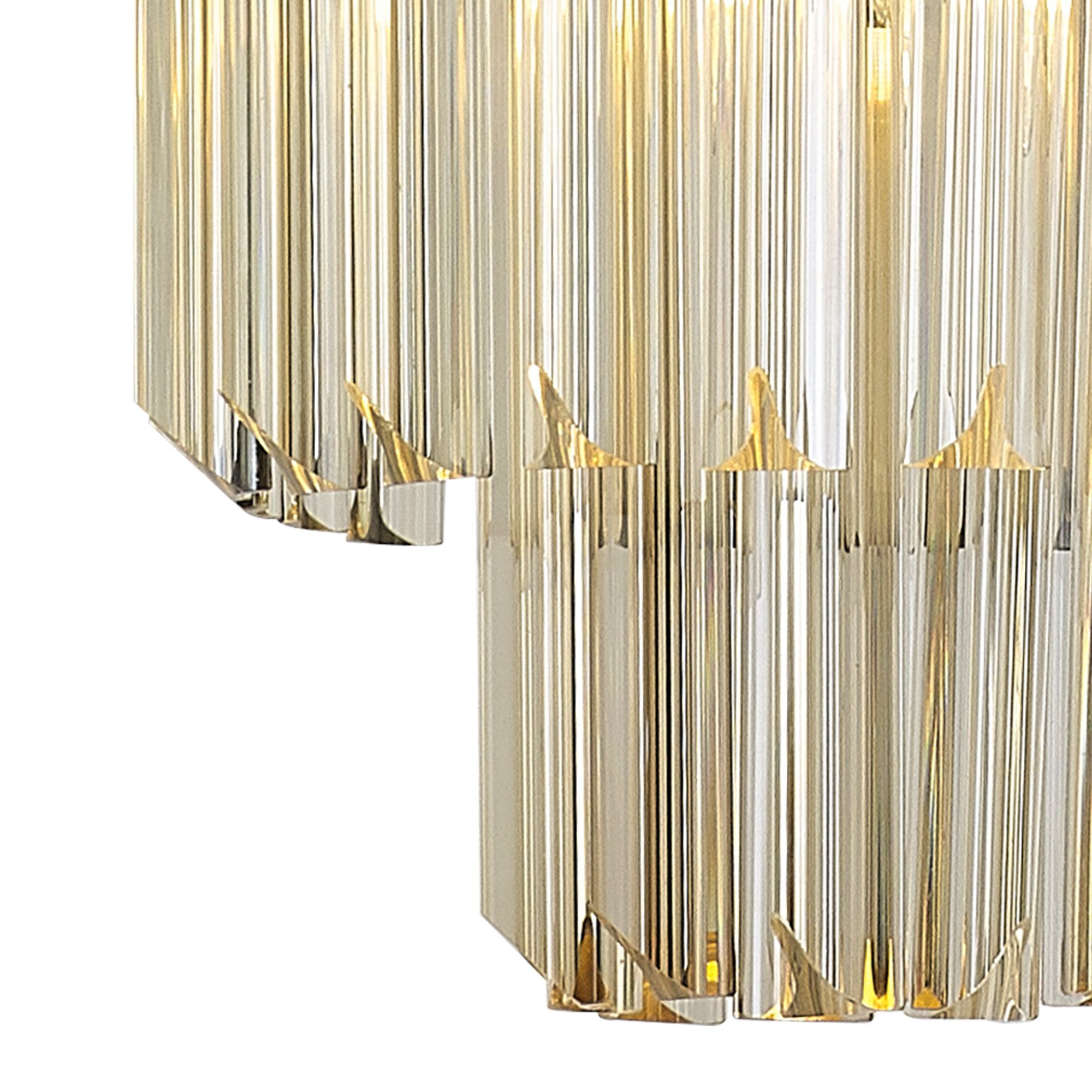 Fabula Cedar 4 Light Pendant - Brass & Cognac Sculpted Glass