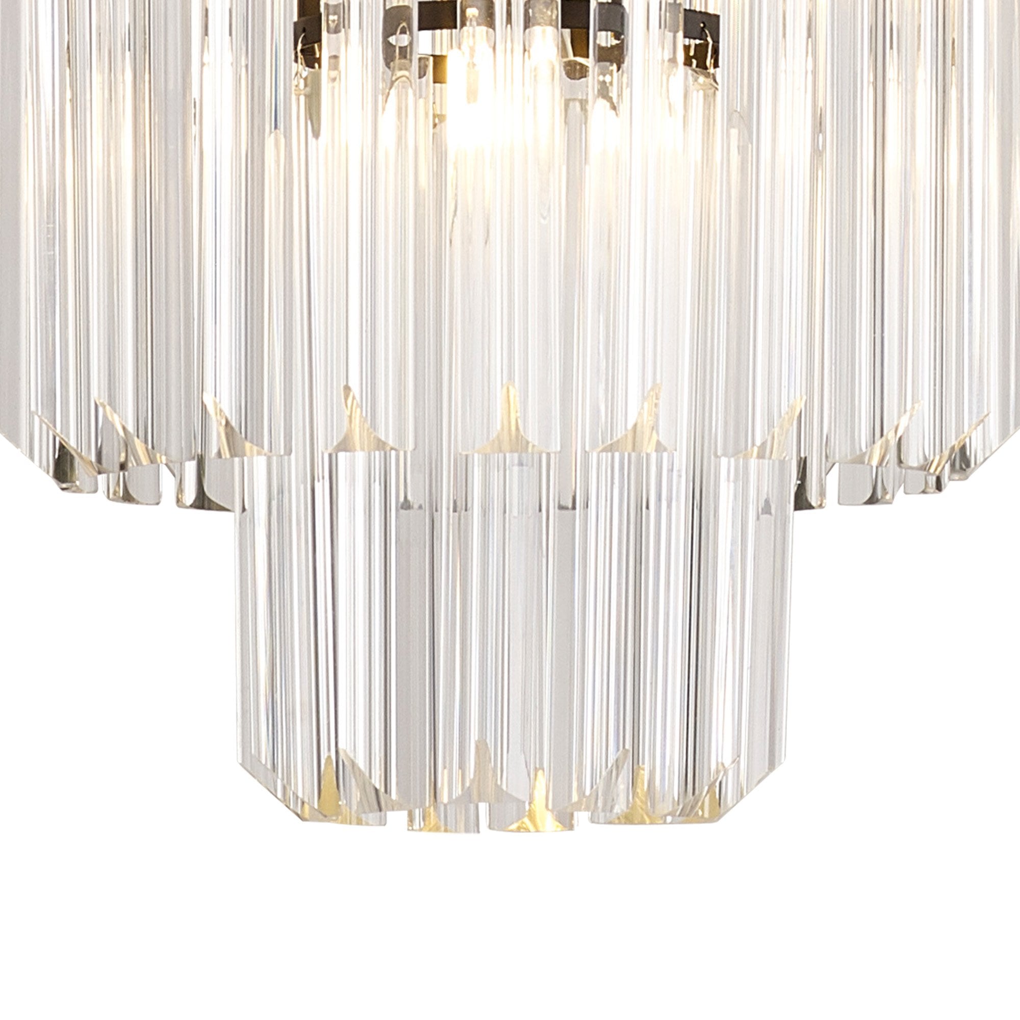 Fabula Cedar 4 Light Pendant - Matt Black & Clear Sculpted Glass