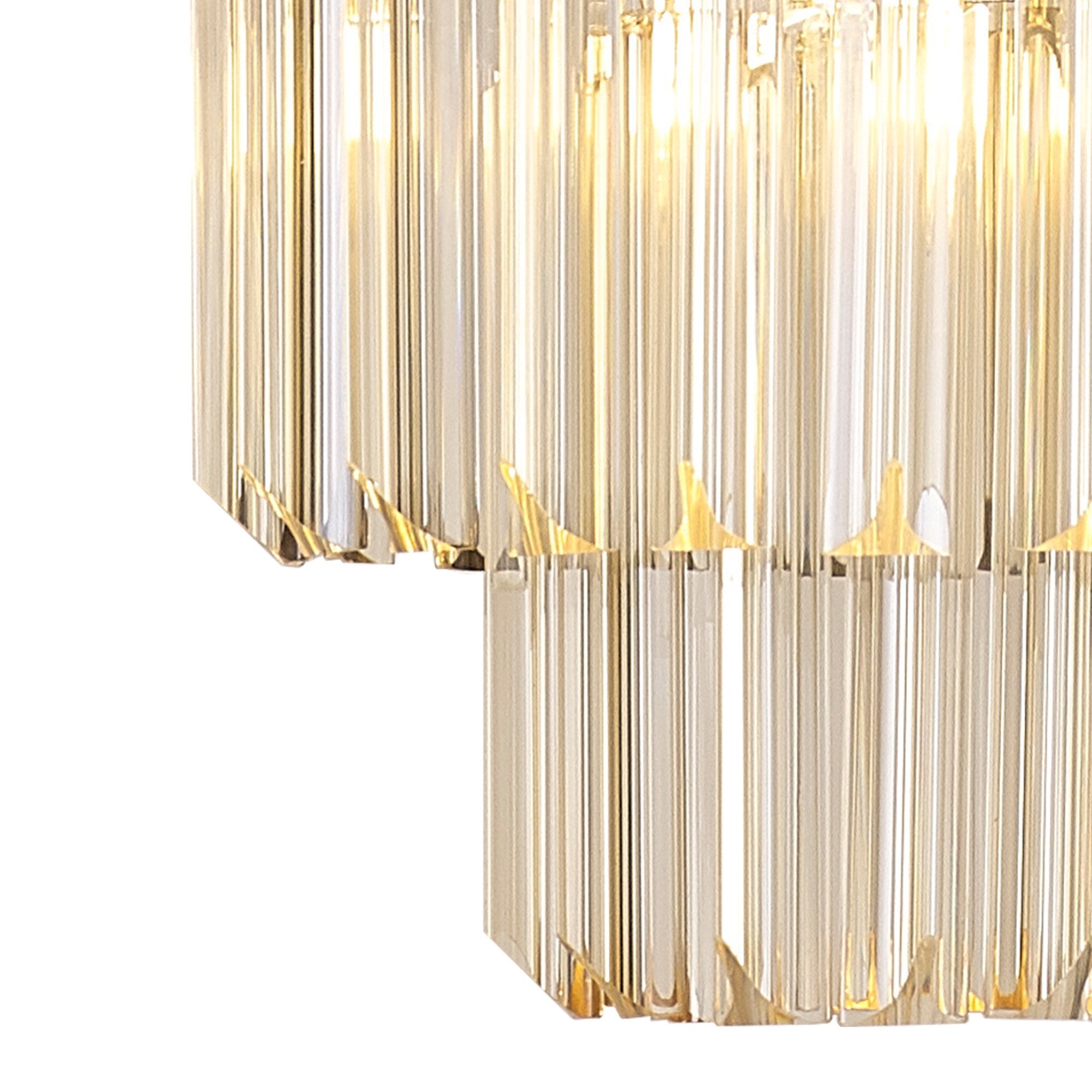 Fabula Cedar 4 Light Pendant - Polished Nickel & Cognac Sculpted Glass