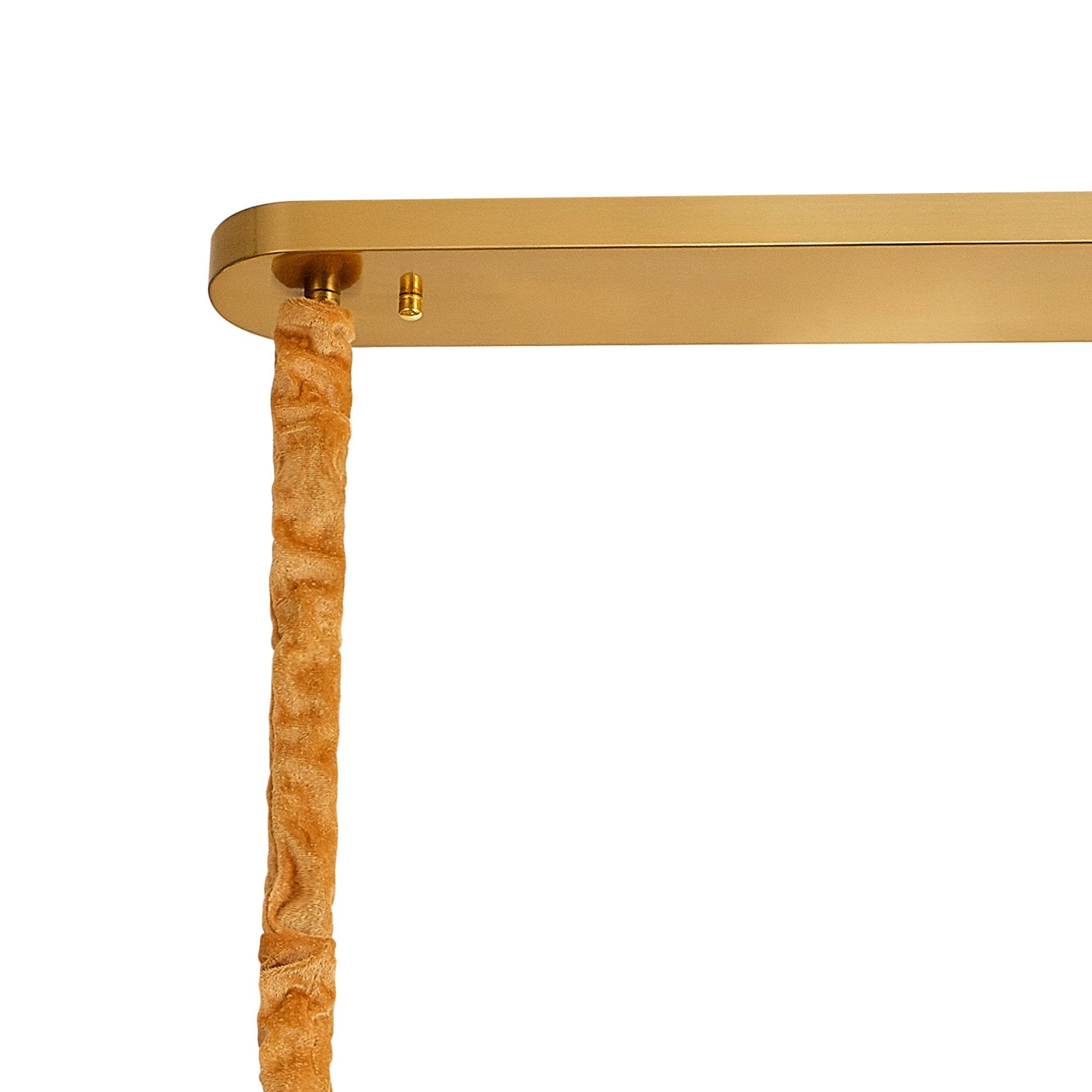 Fabula Cedar 5 Light Rectangular Pendant - Brass & Smoke Sculpted Glass