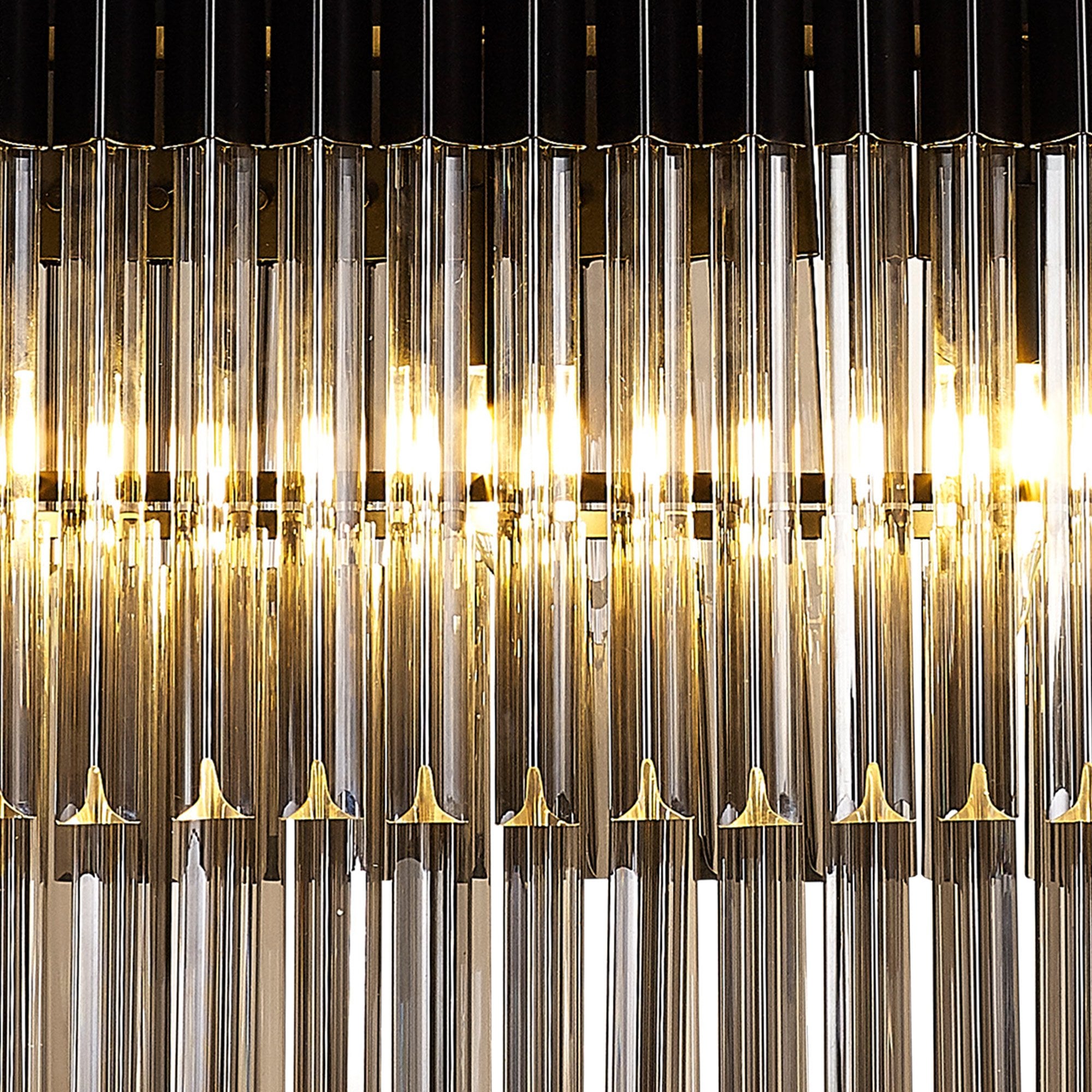 Fabula Cedar 5 Light Rectangular Pendant - Matt Black & Smoke Sculpted Glass