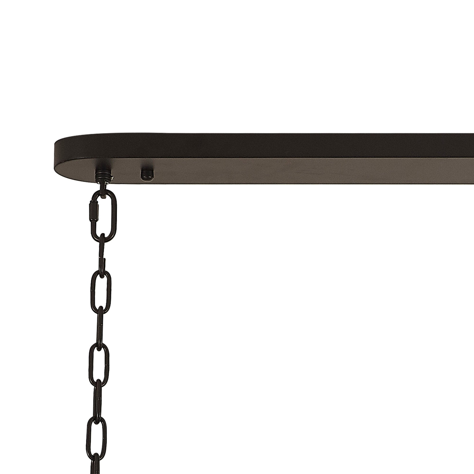 Fabula Cedar 7 Light Rectangular Pendant - Matt Black & Clear Sculpted Glass