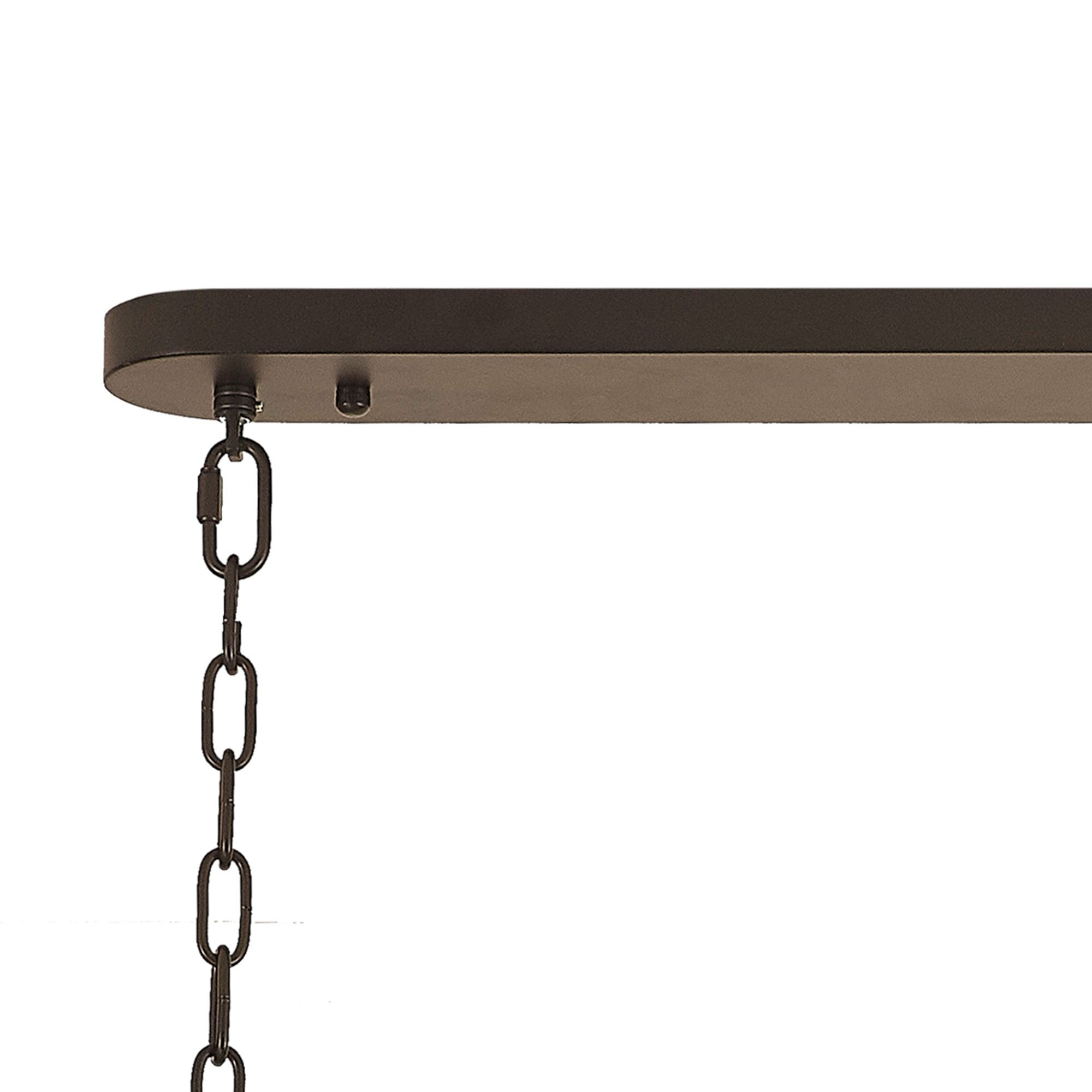 Fabula Cedar 7 Light Rectangular Pendant - Matt Black & Smoke Sculpted Glass