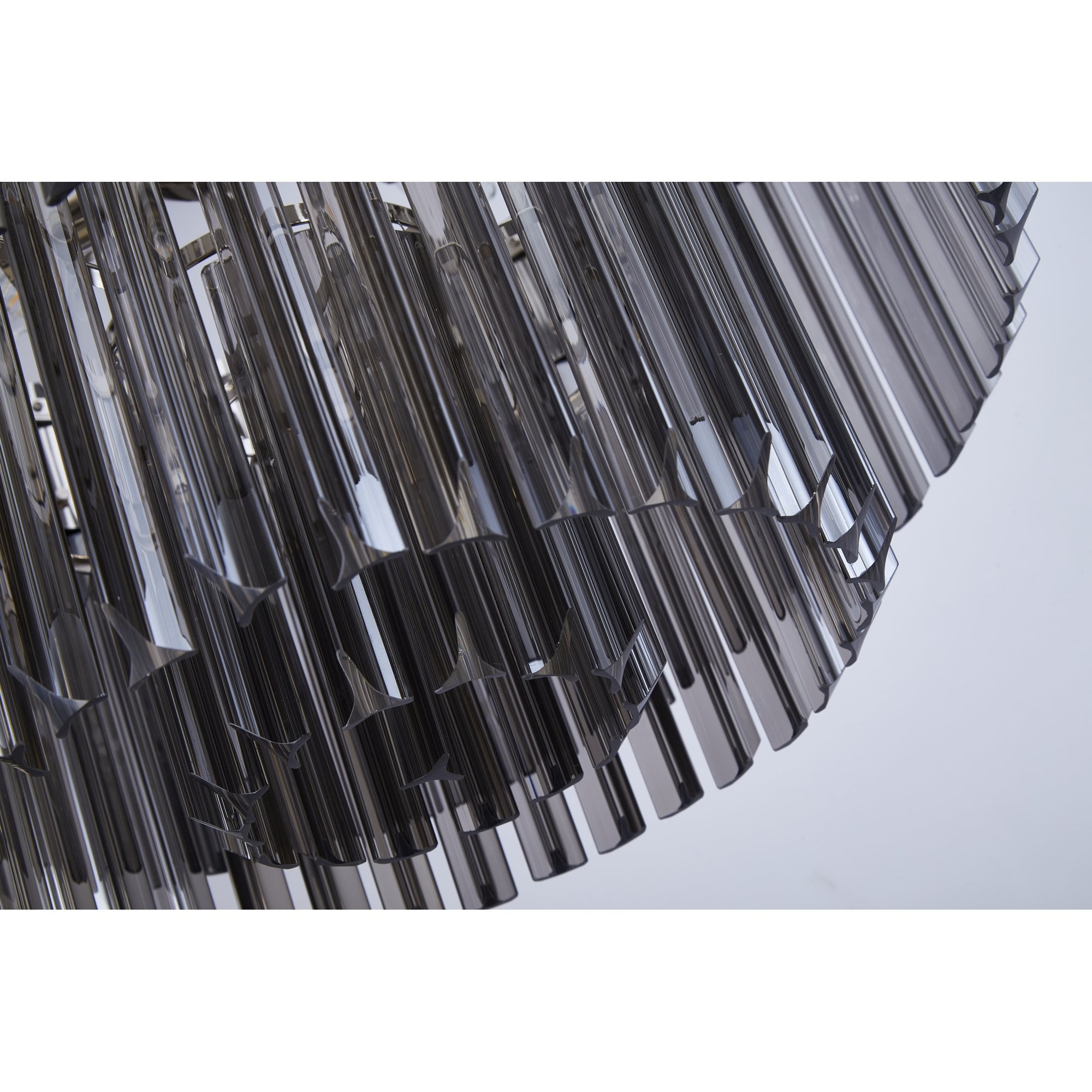 Fabula Cedar 8 Light Pendant - Polished Nickel & Smoke Sculpted Glass