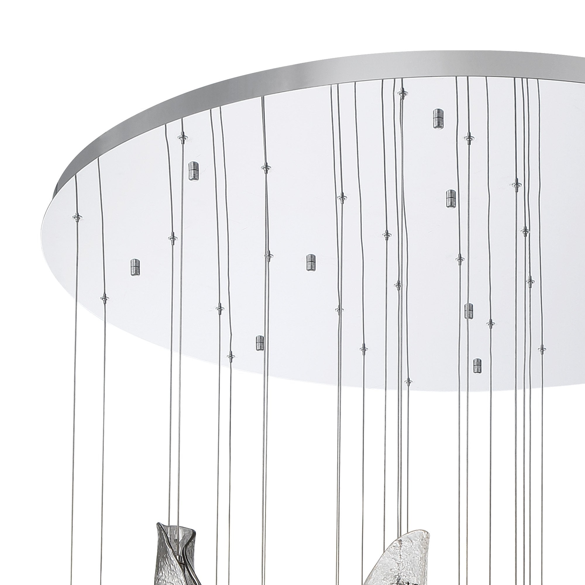 Fabula Chandos 32 Light Pendant - Polished Chrome, Clear, Amber & Smoked Glass