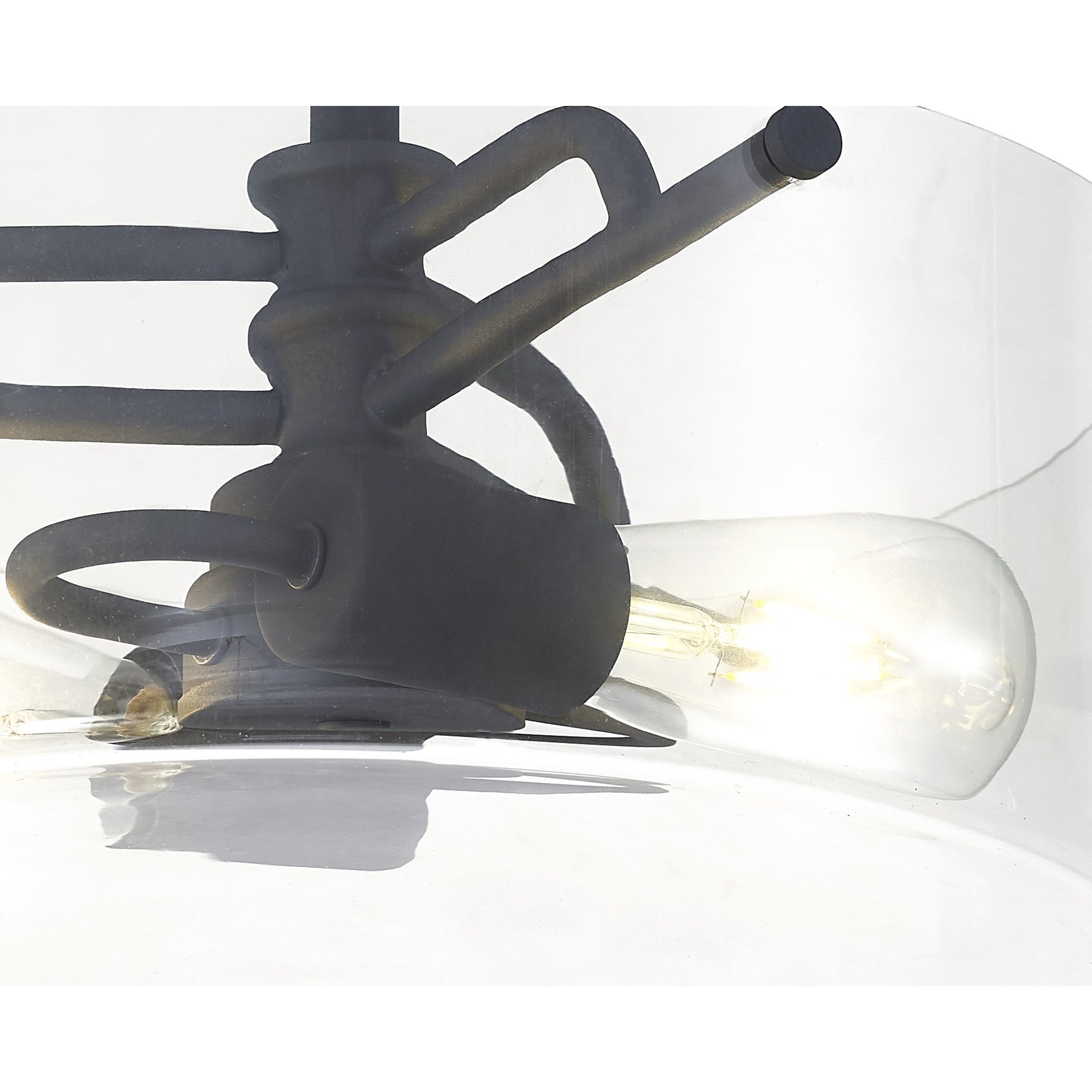 Fabula Connaught 2 Light Semi-Flush Light - Anthracite & Clear Glass