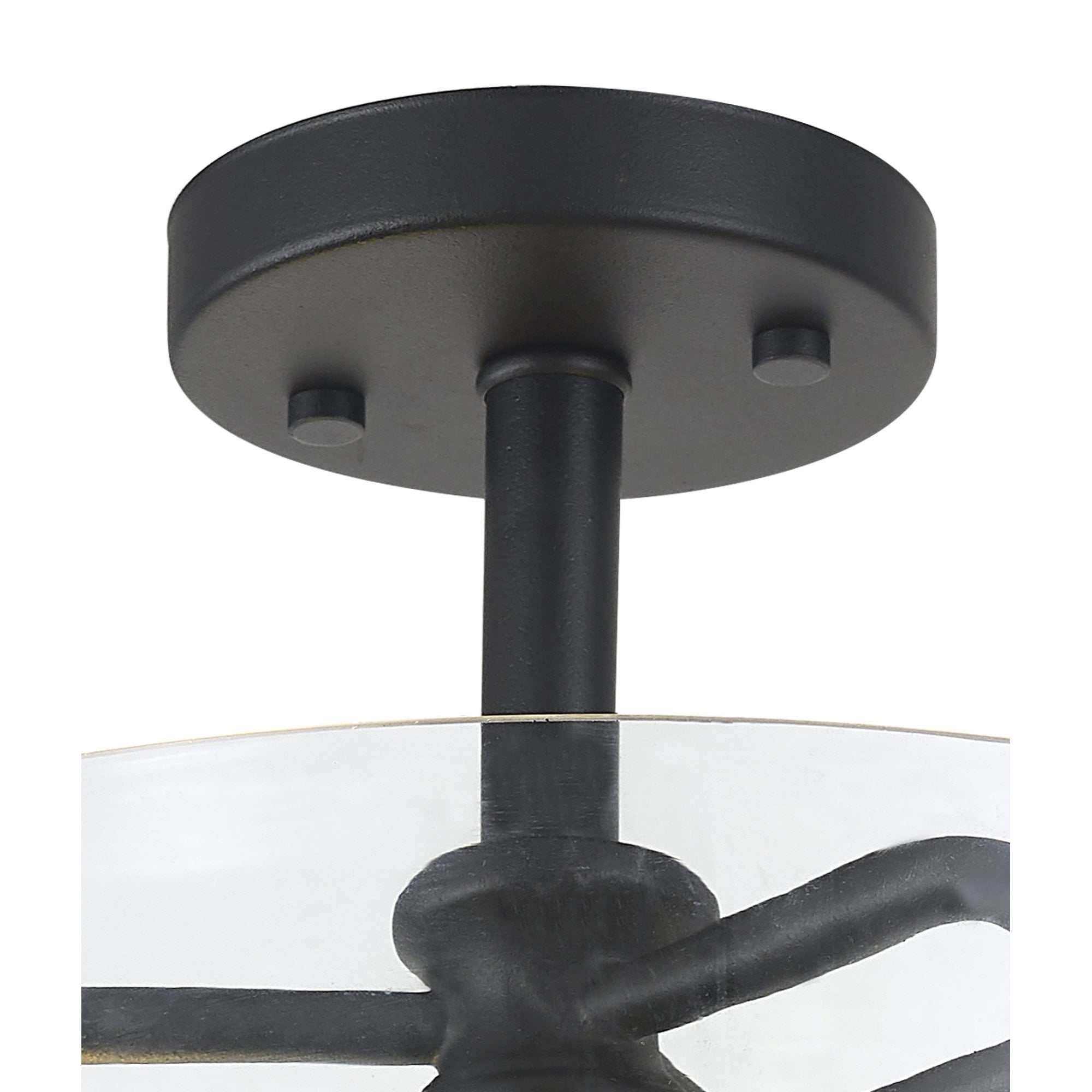 Fabula Connaught 2 Light Semi-Flush Light - Sand Black & Clear Glass