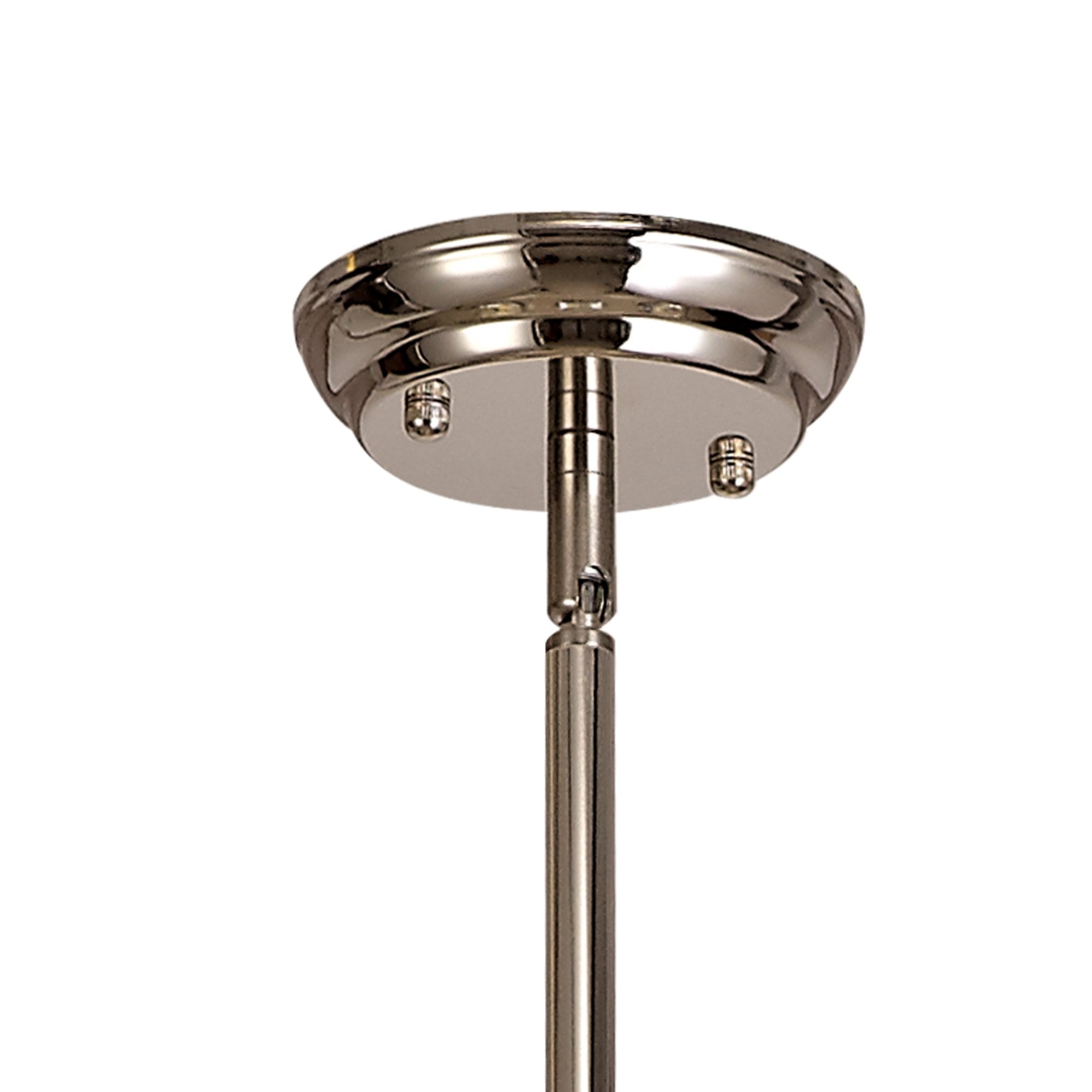 Fabula Crescent 3 Light Linear Pendant - 30cm Tiffany Shade - Polished Nickel & Beige