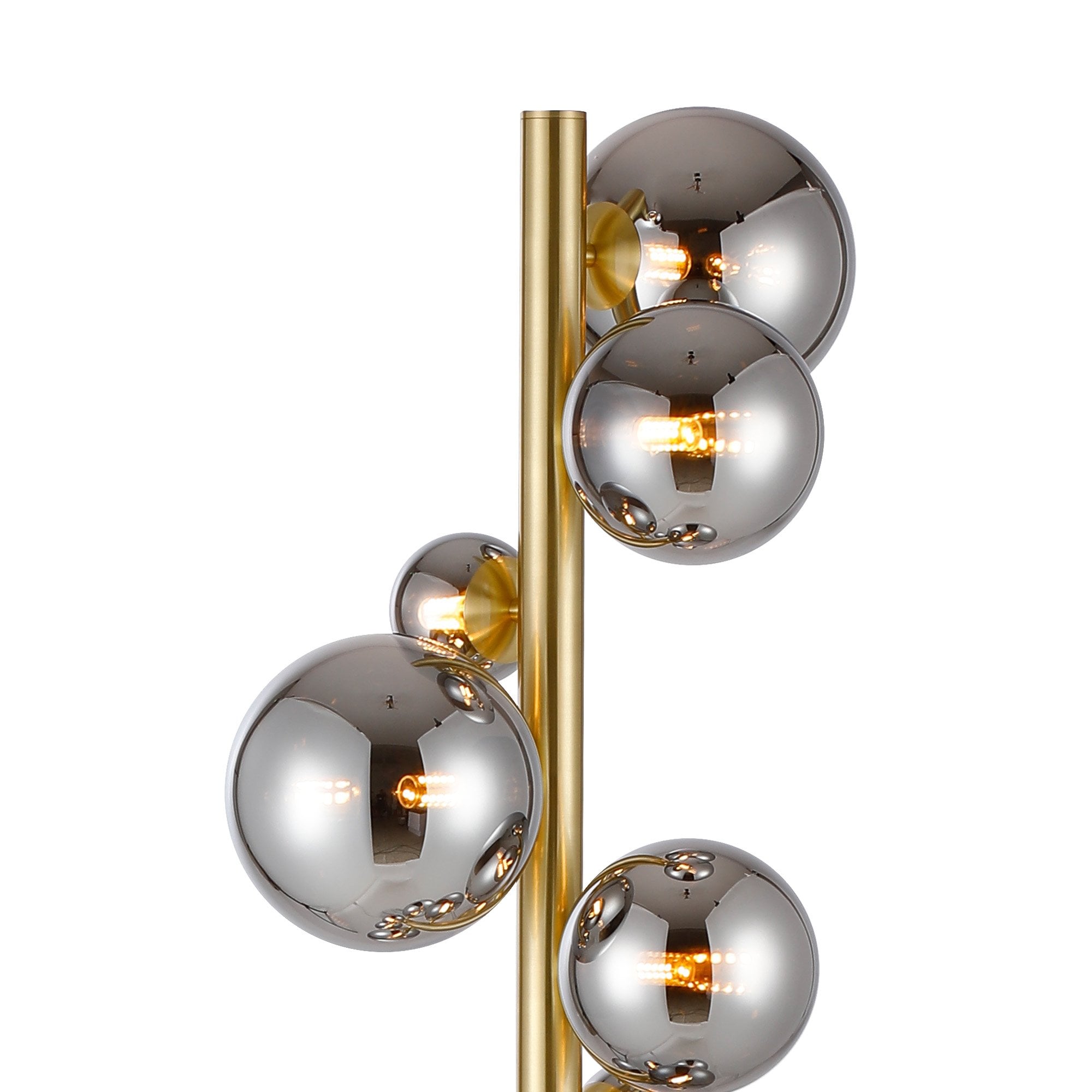 Fabula Deacon 11 Light Floor Lamp - Satin Gold & Chrome Plated Glass