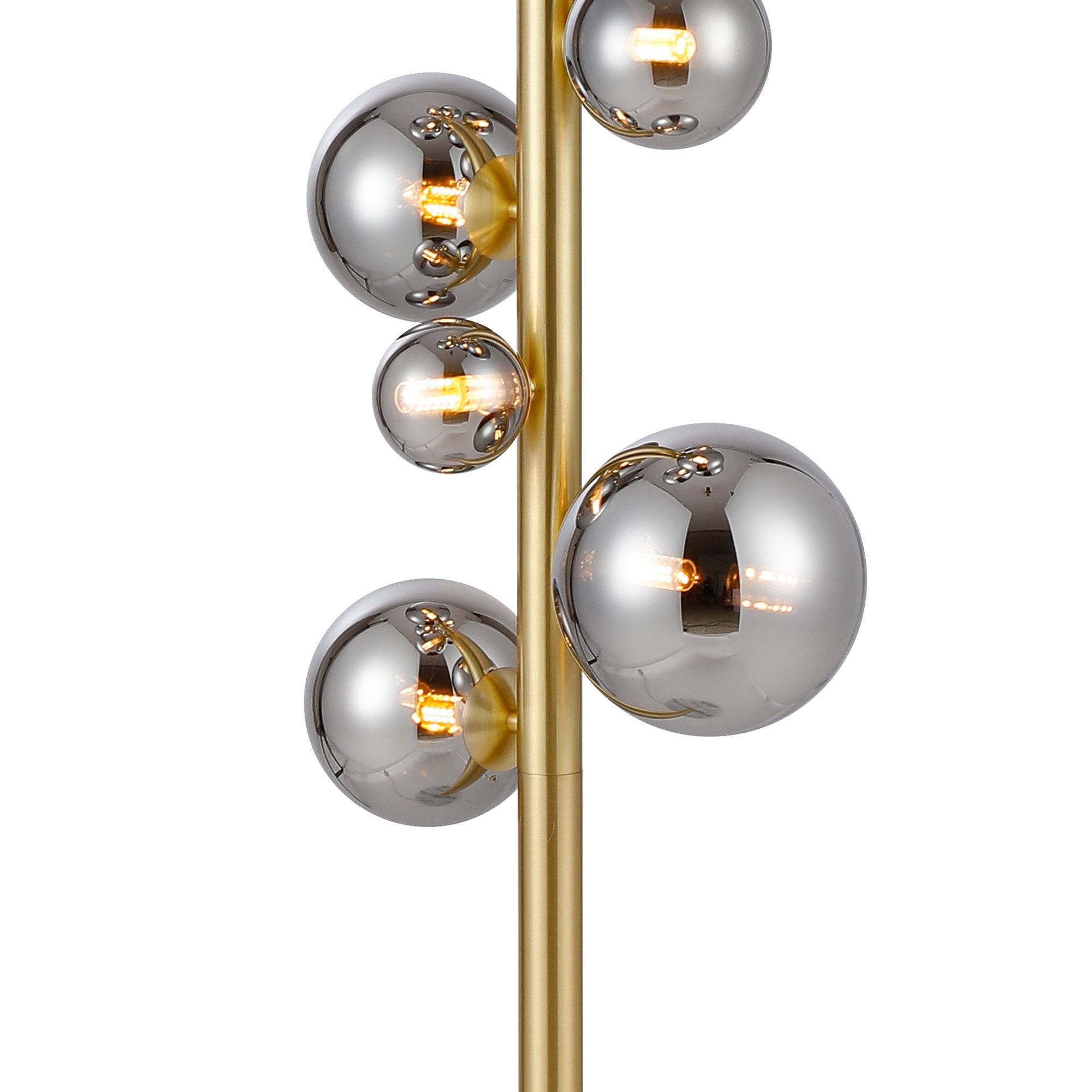 Fabula Deacon 11 Light Floor Lamp - Satin Gold & Chrome Plated Glass