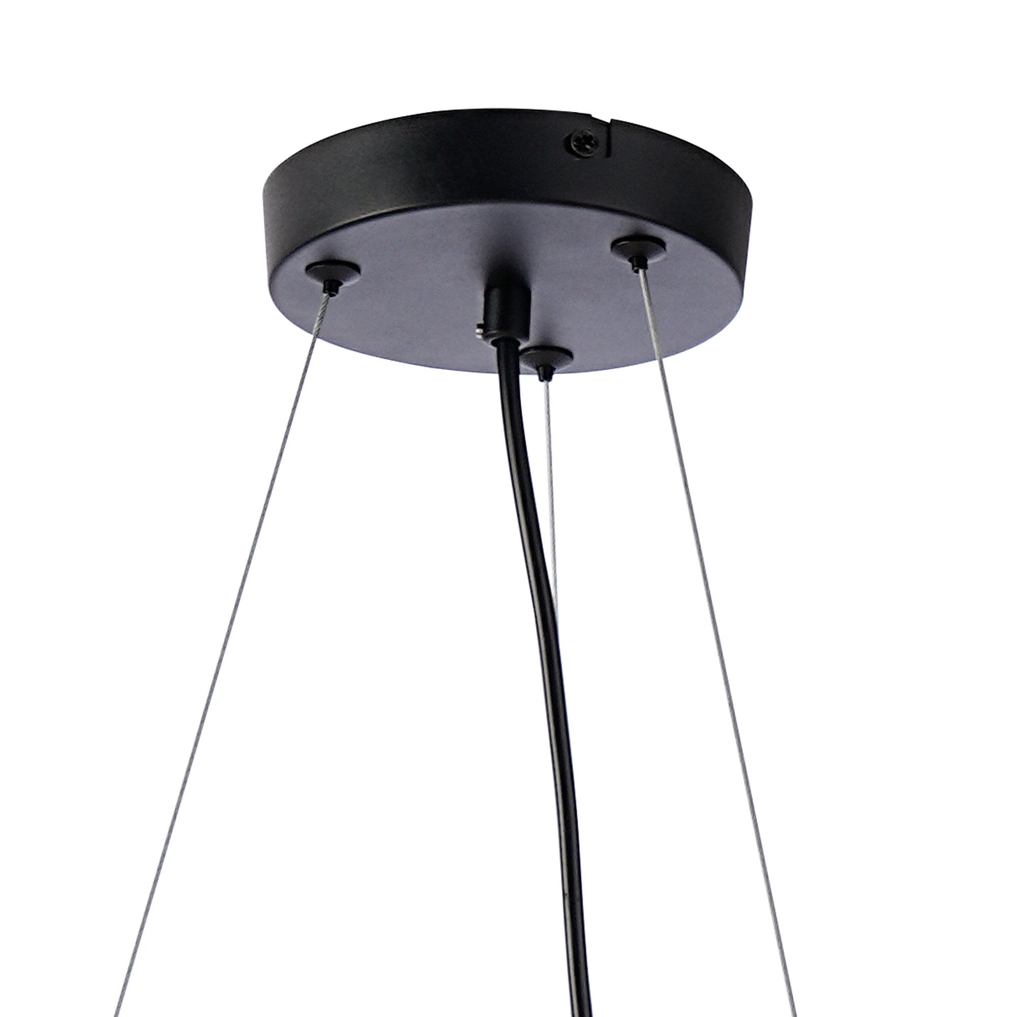 Fabula Deacon 16 Light Circular Pendant - Satin Black & Chrome Plated Glass