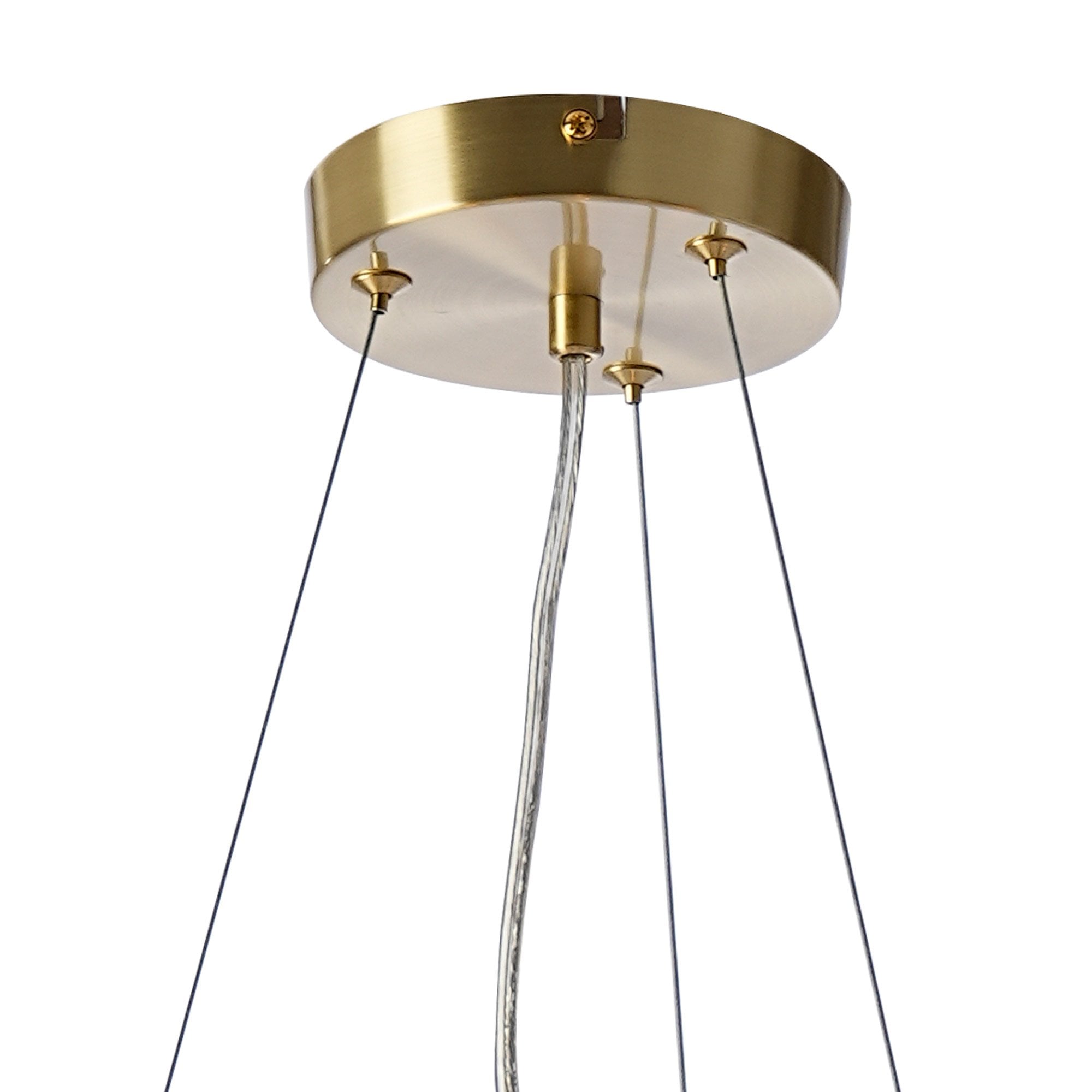 Fabula Deacon 16 Light Circular Pendant - Satin Gold & Chrome Plated Glass