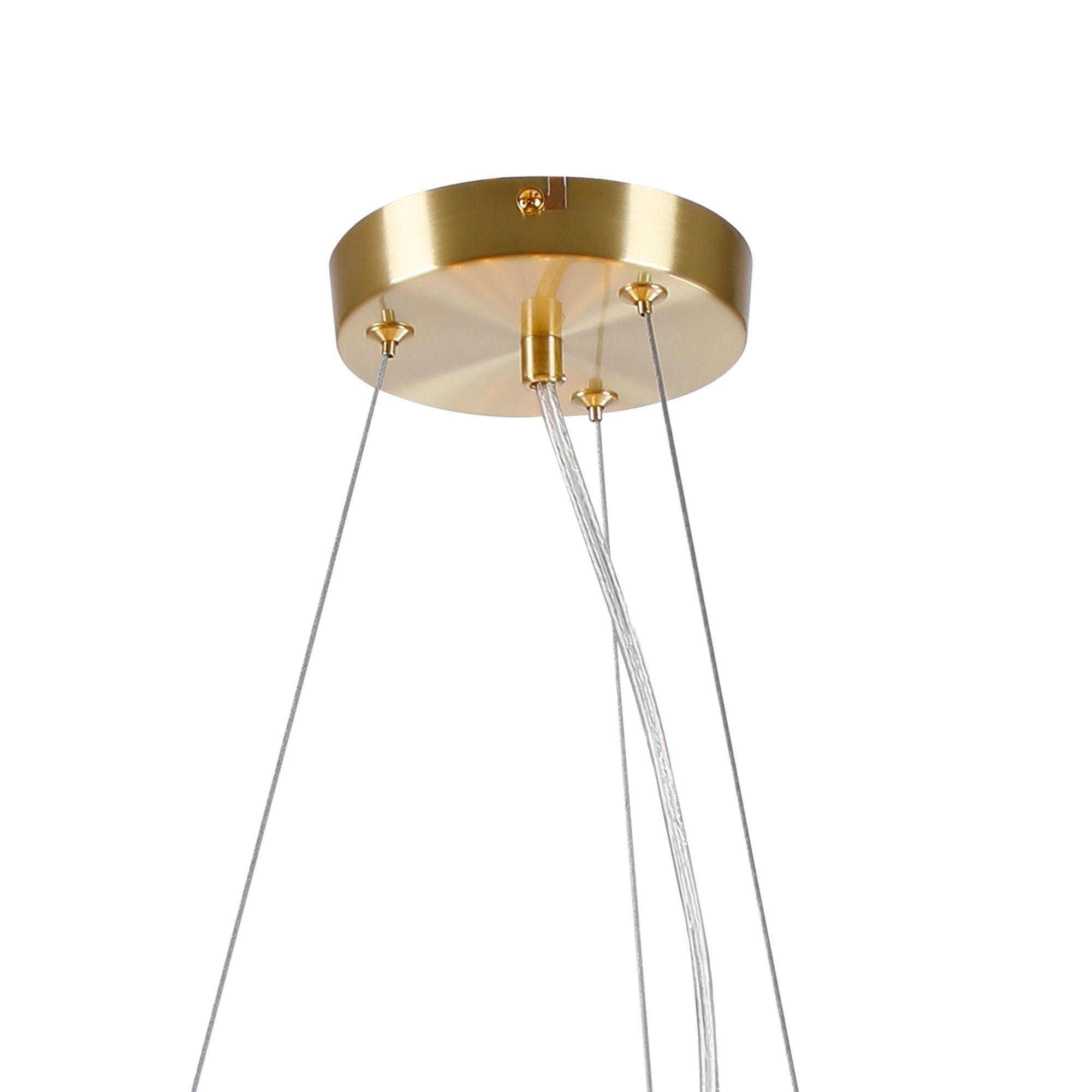 Fabula Deacon 16 Light Circular Pendant - Satin Gold & Opal Glass