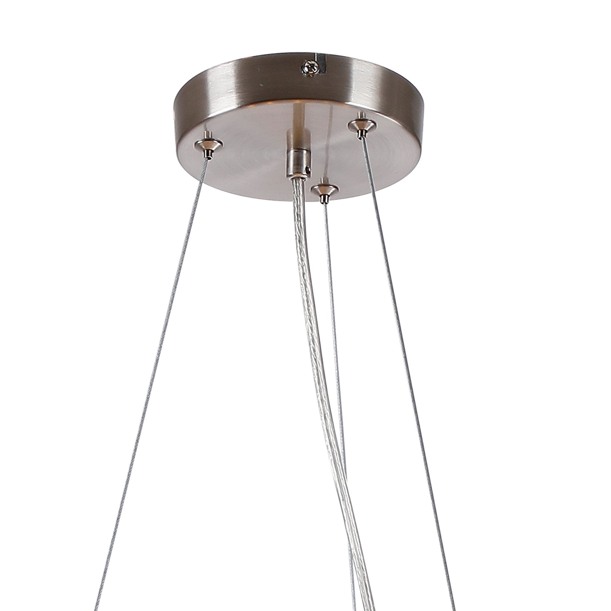 Fabula Deacon 16 Light Circular Pendant - Satin Nickel & Amber Plated Glass