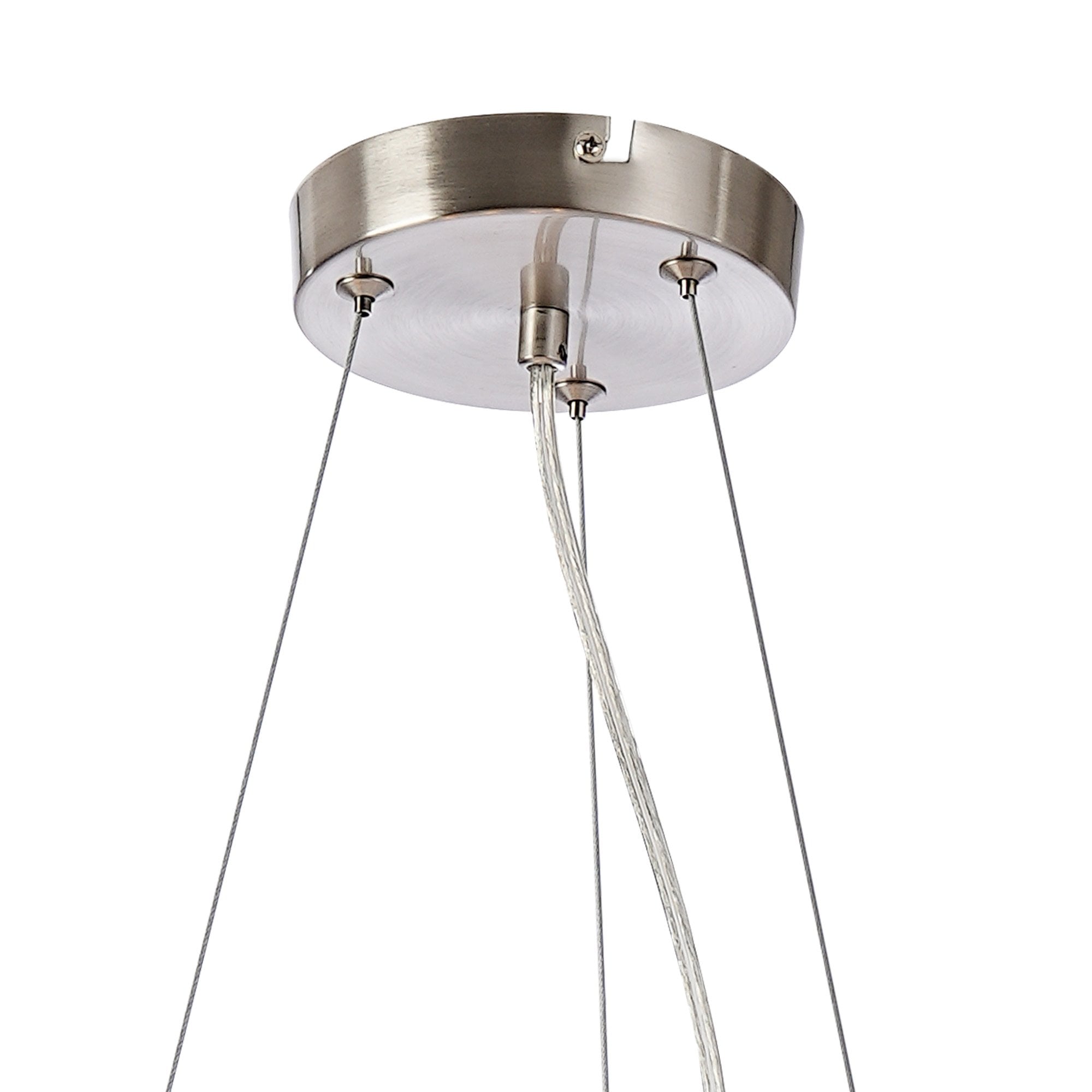 Fabula Deacon 16 Light Circular Pendant - Satin Nickel & Chrome Plated Glass