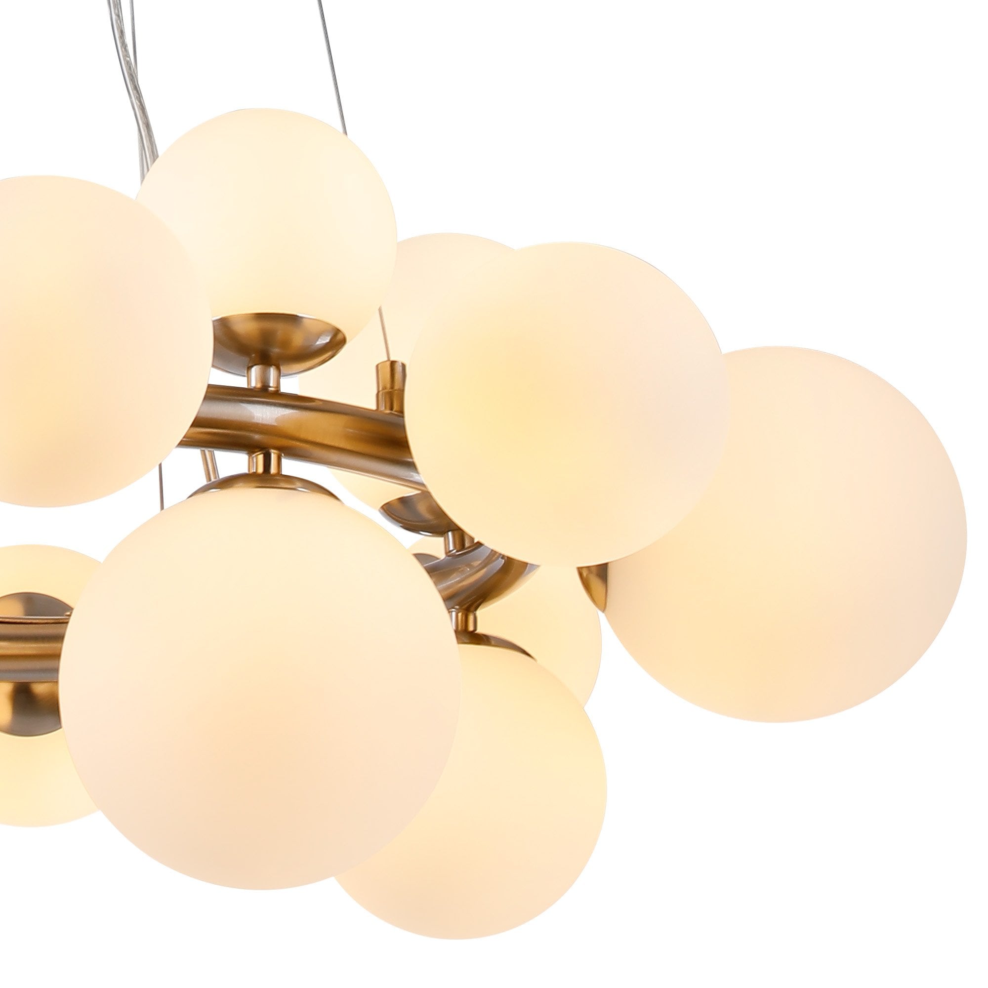 Fabula Deacon 16 Light Circular Pendant - Satin Nickel & Opal Glass