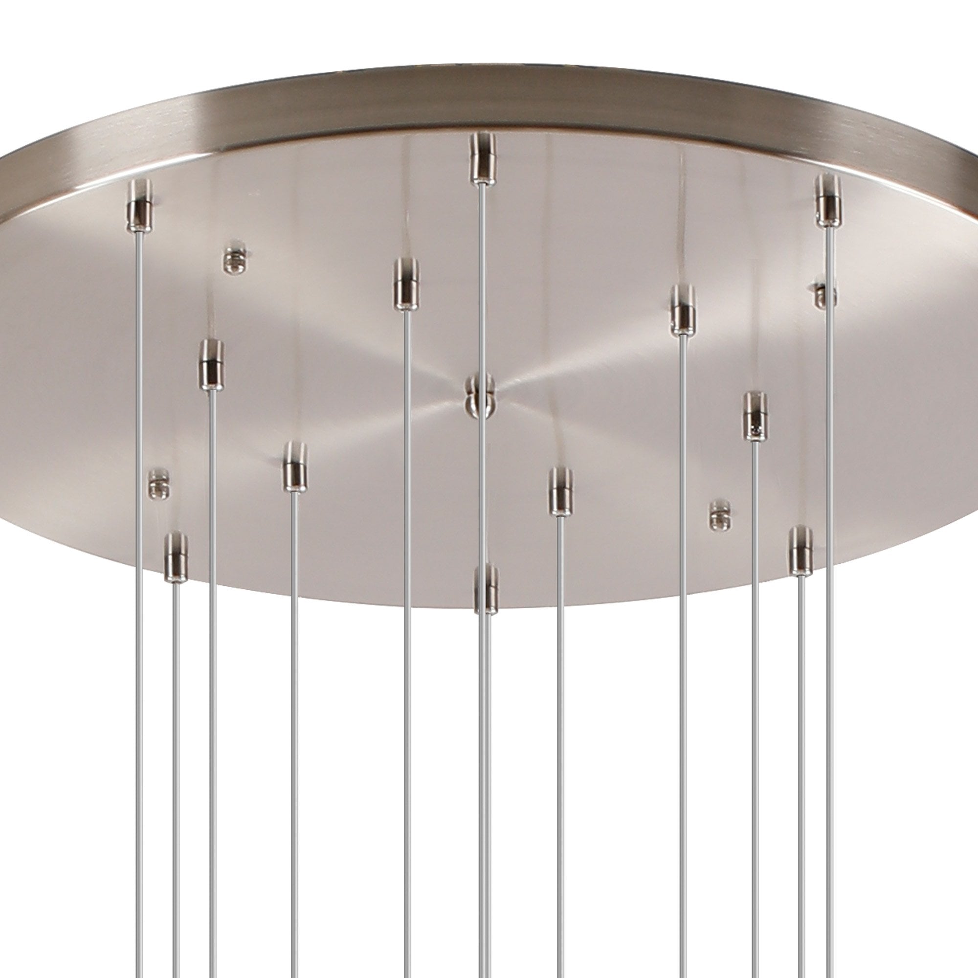 Fabula Deacon 16 Light Pendant - Satin Nickel & Chrome Plated Glass