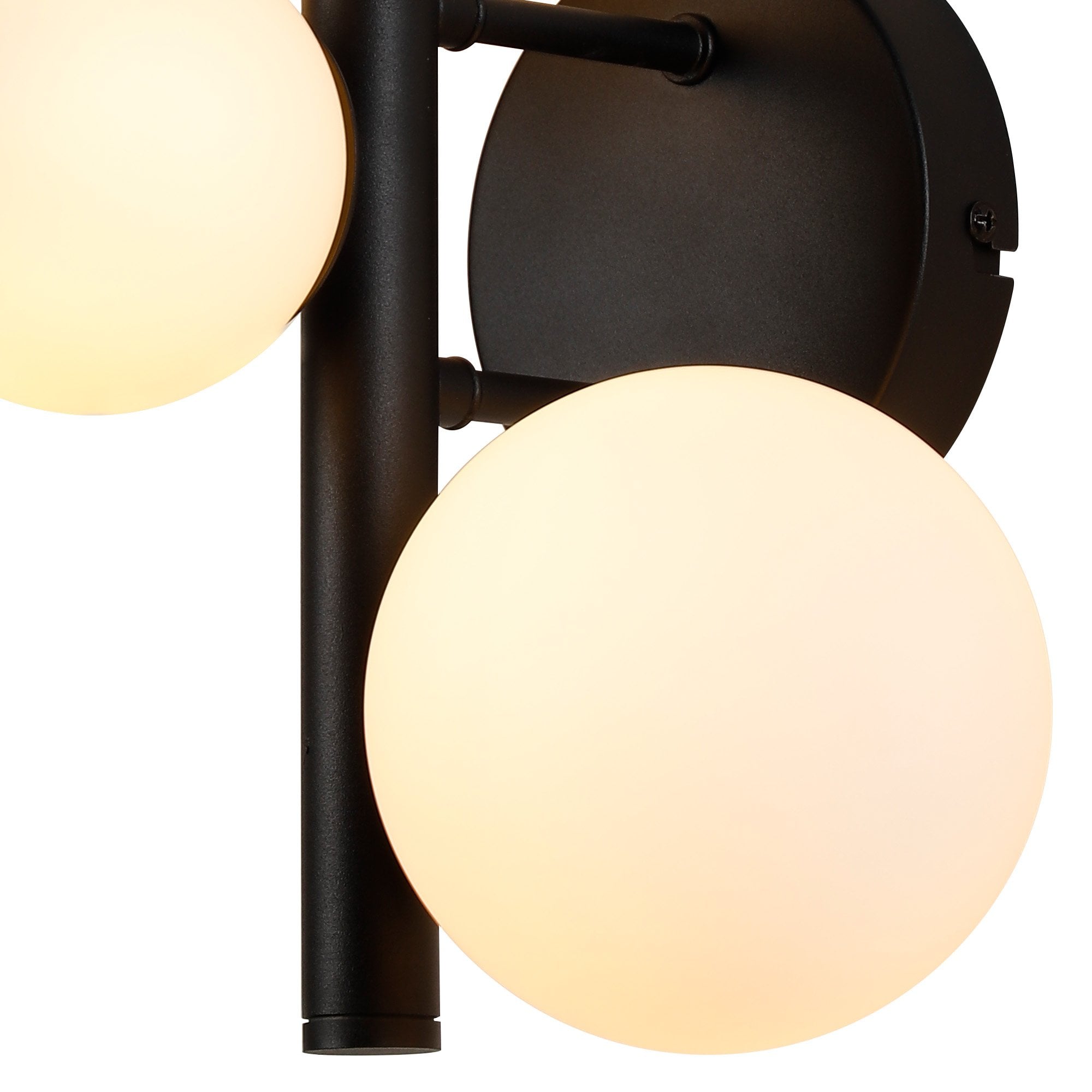 Fabula Deacon 3 Light Wall Lamp - Satin Black & Opal Glass