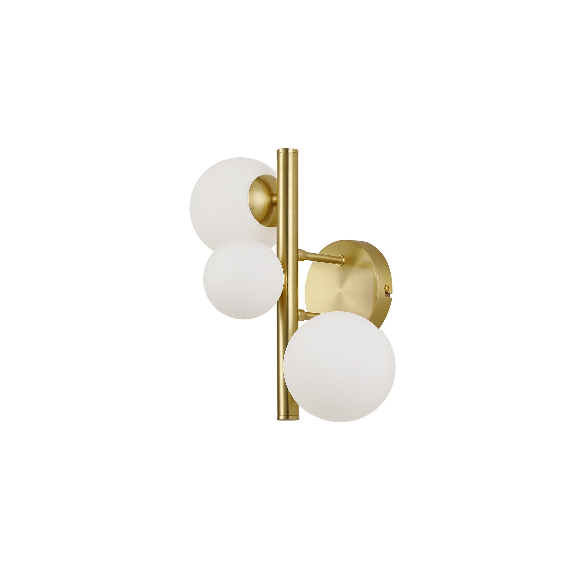 Fabula Deacon 3 Light Wall Lamp - Satin Gold & Opal Glass