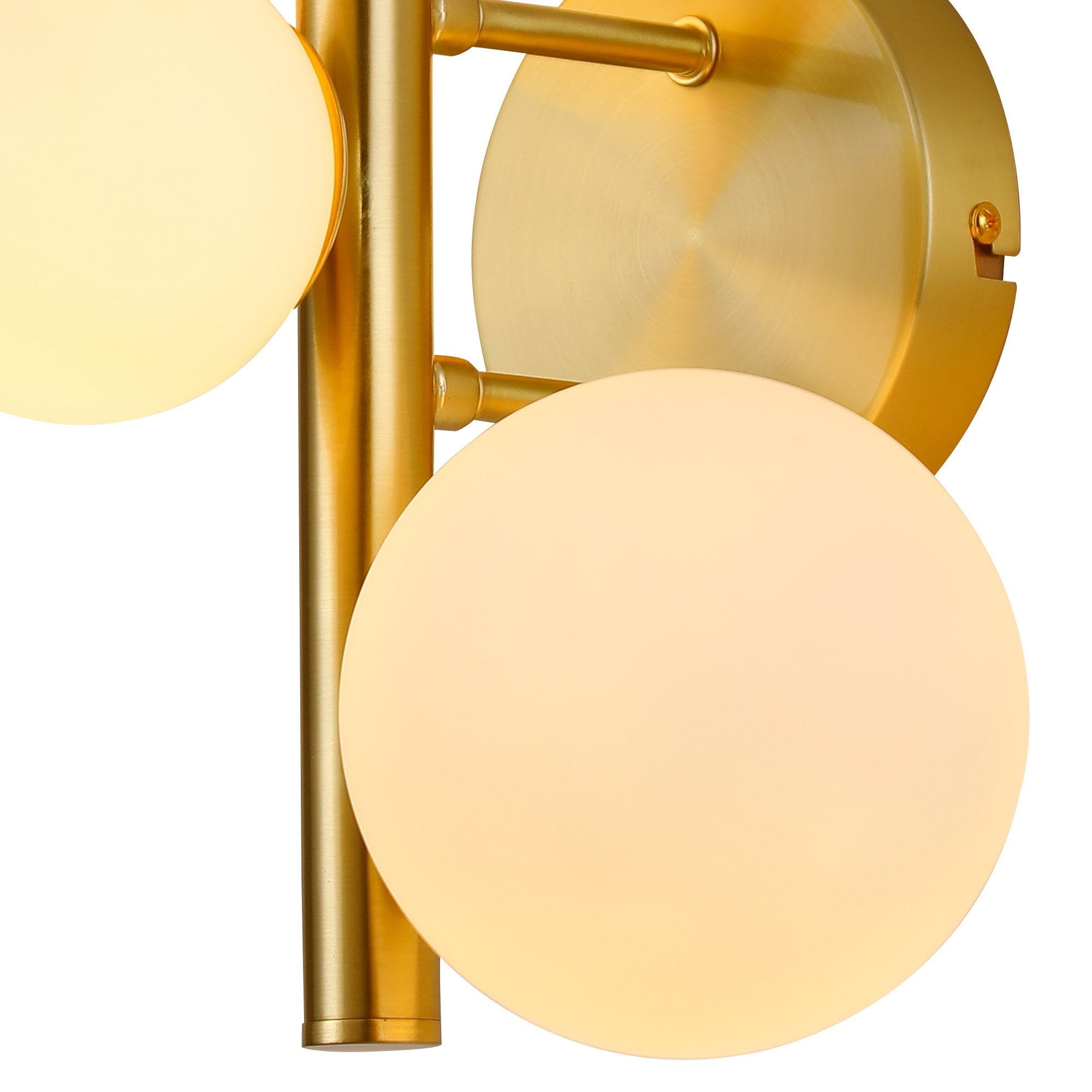 Fabula Deacon 3 Light Wall Lamp - Satin Gold & Opal Glass
