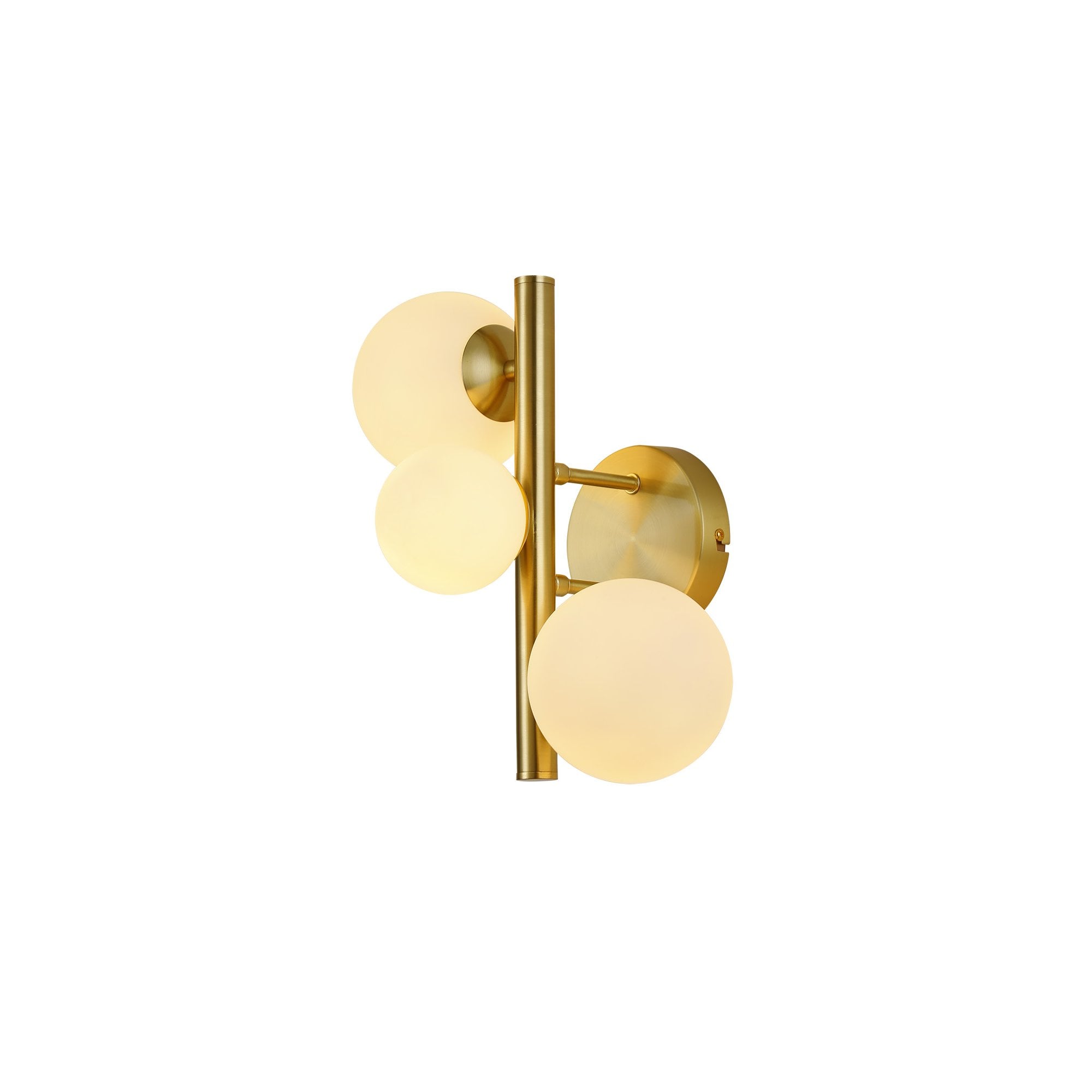 Fabula Deacon 3 Light Wall Lamp - Satin Gold & Opal Glass