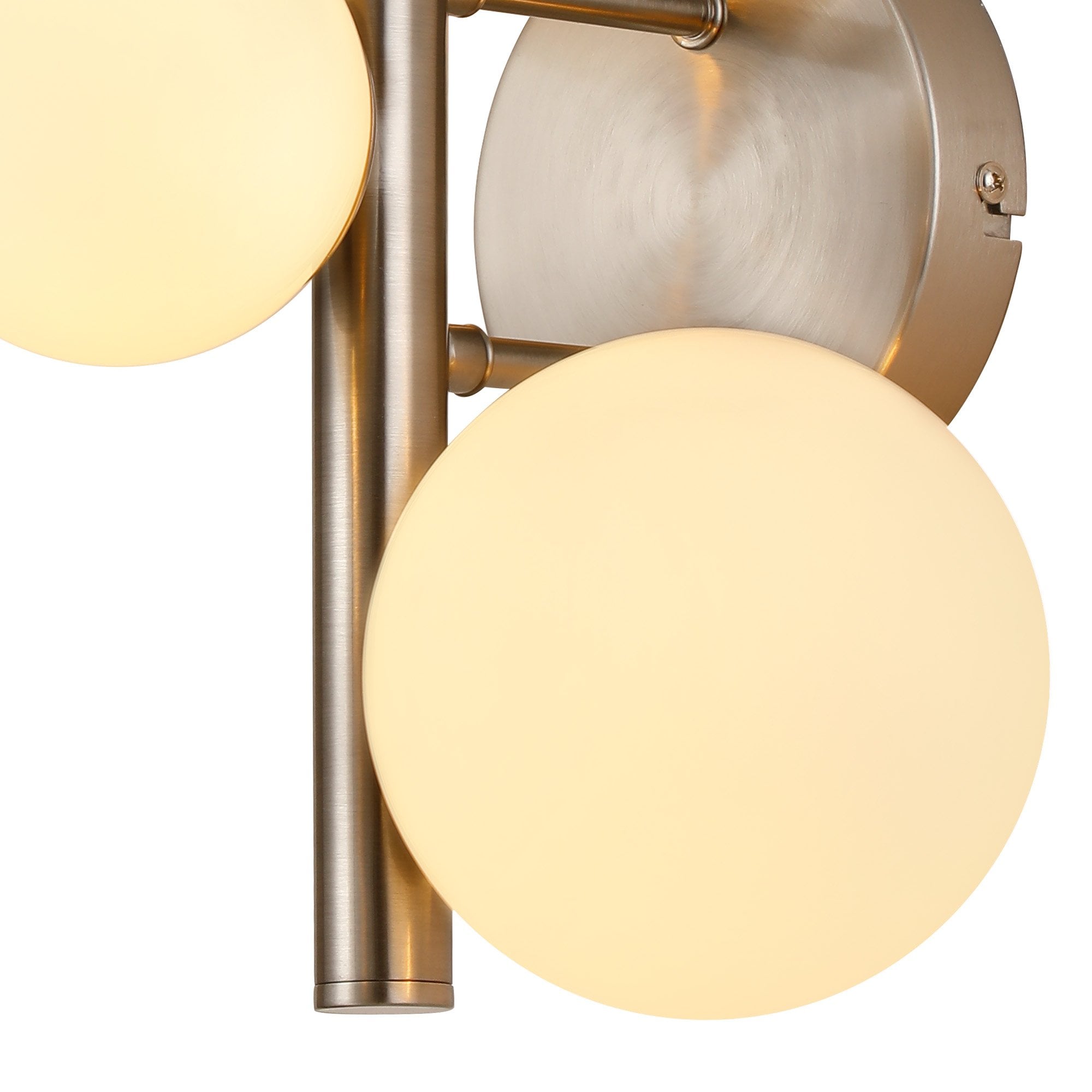 Fabula Deacon 3 Light Wall Lamp - Satin Nickel & Opal Glass