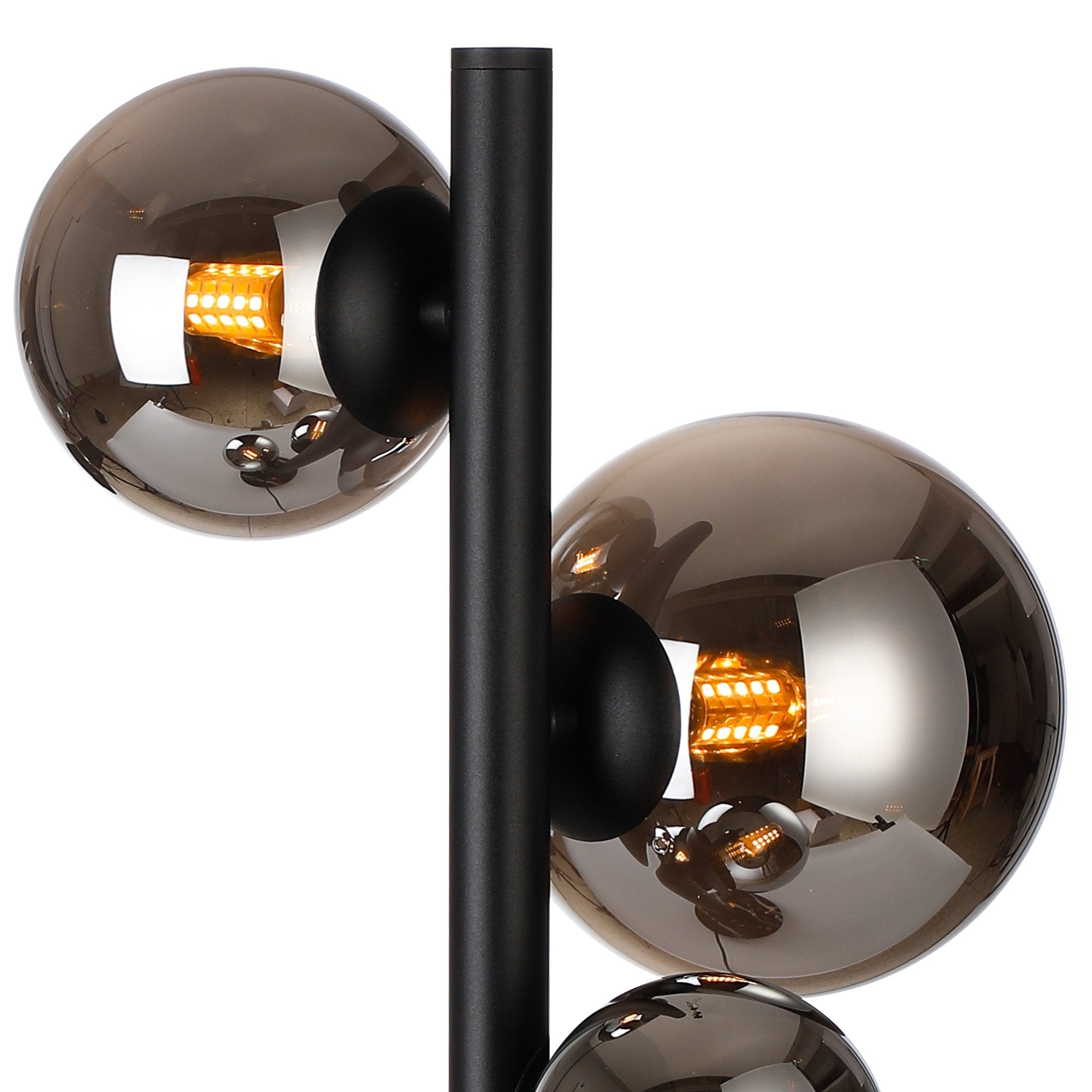 Fabula Deacon 4 Light Table Lamp - Satin Black & Chrome Plated Glass
