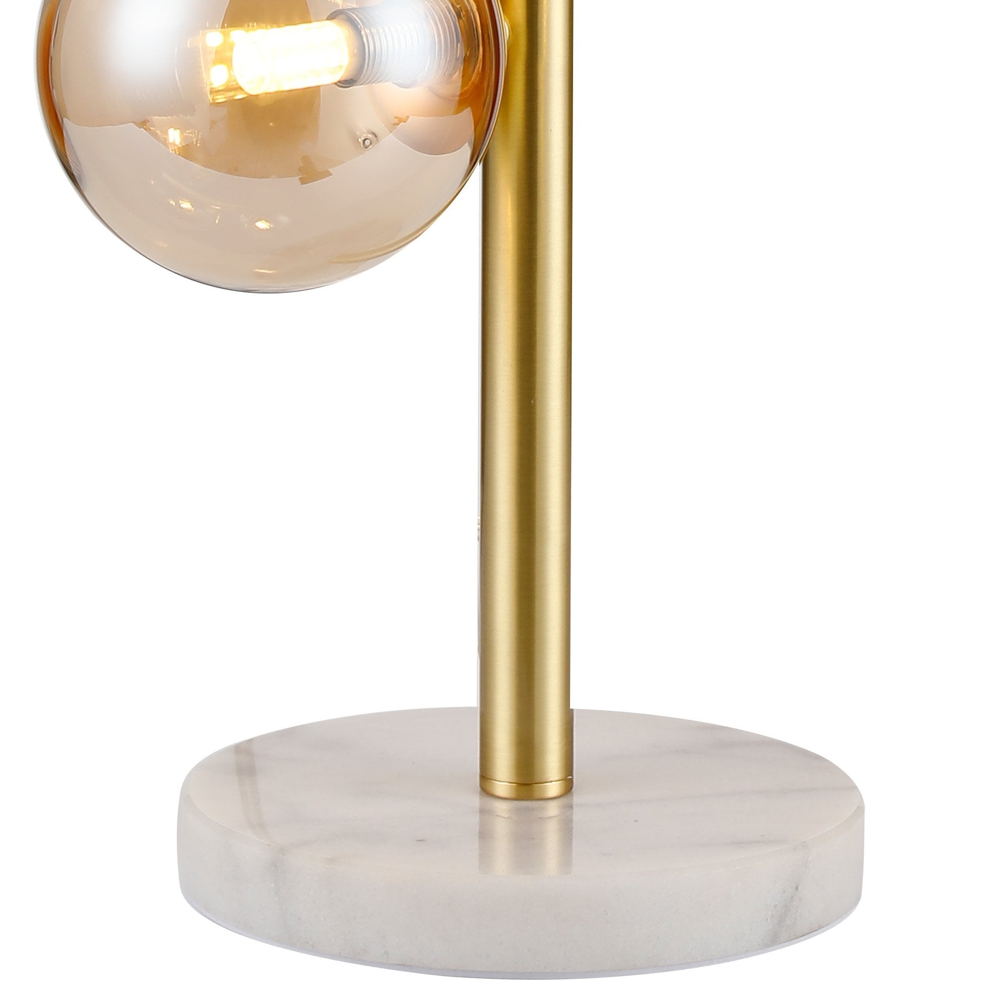 Fabula Deacon 4 Light Table Lamp - Satin Gold & Amber Plated Glass