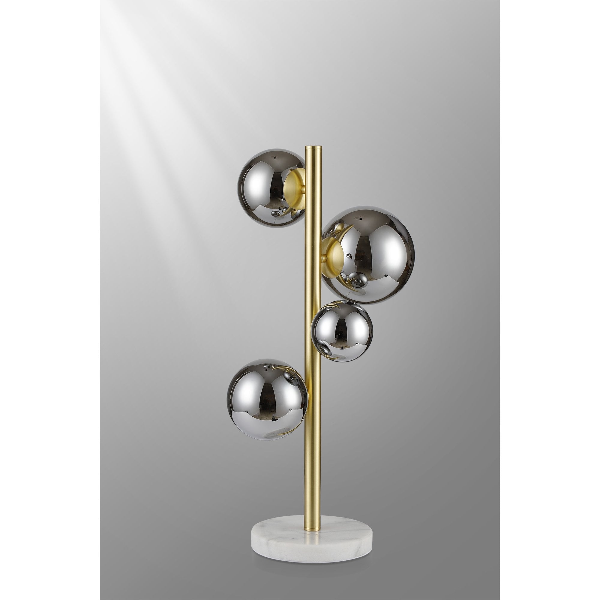 Fabula Deacon 4 Light Table Lamp - Satin Gold & Chrome Plated Glass