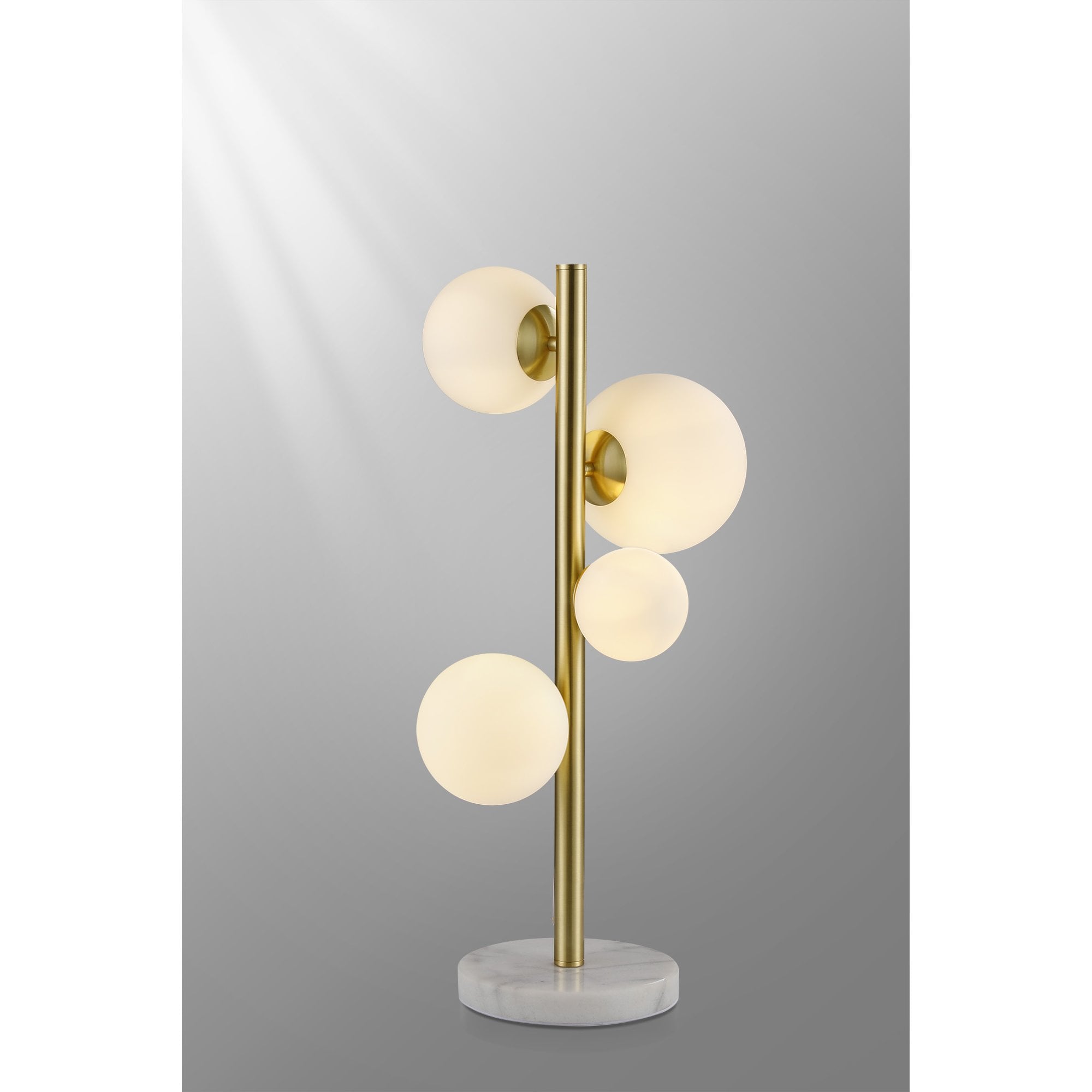 Fabula Deacon 4 Light Table Lamp - Satin Gold & Opal Glass