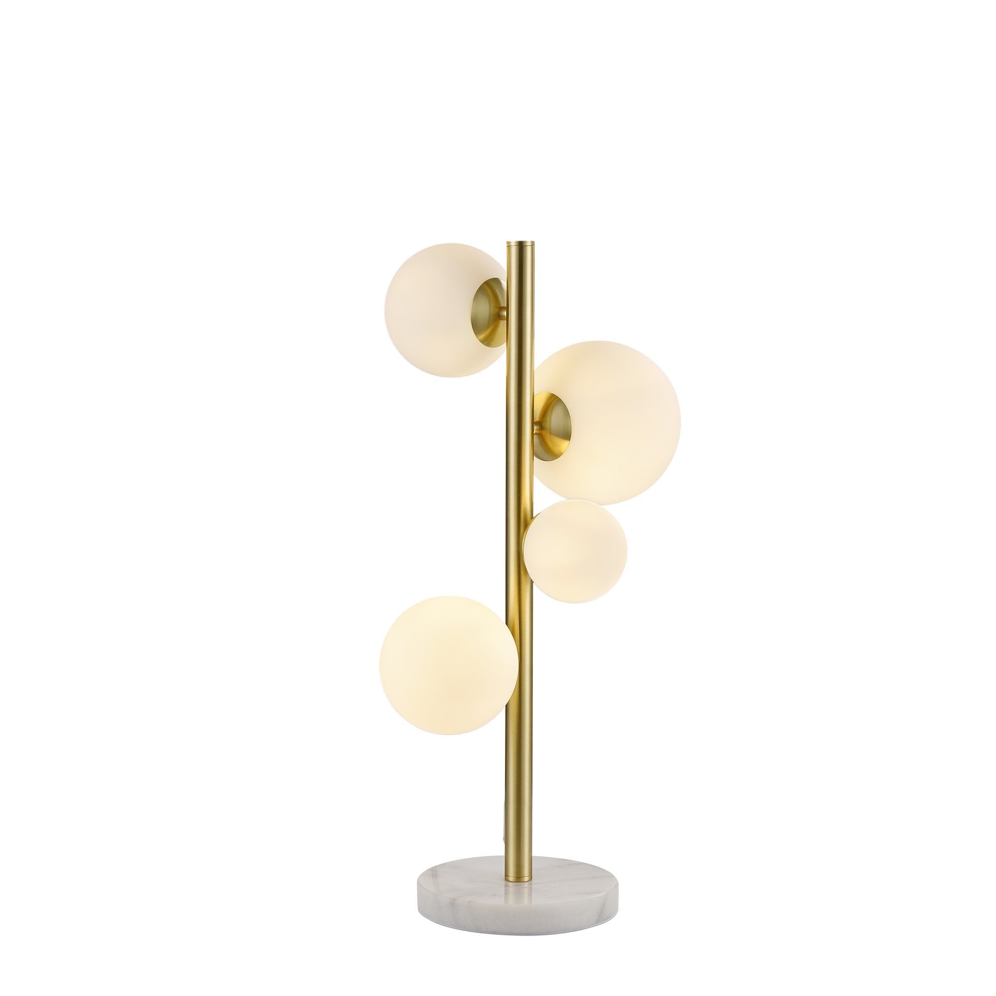 Fabula Deacon 4 Light Table Lamp - Satin Gold & Opal Glass