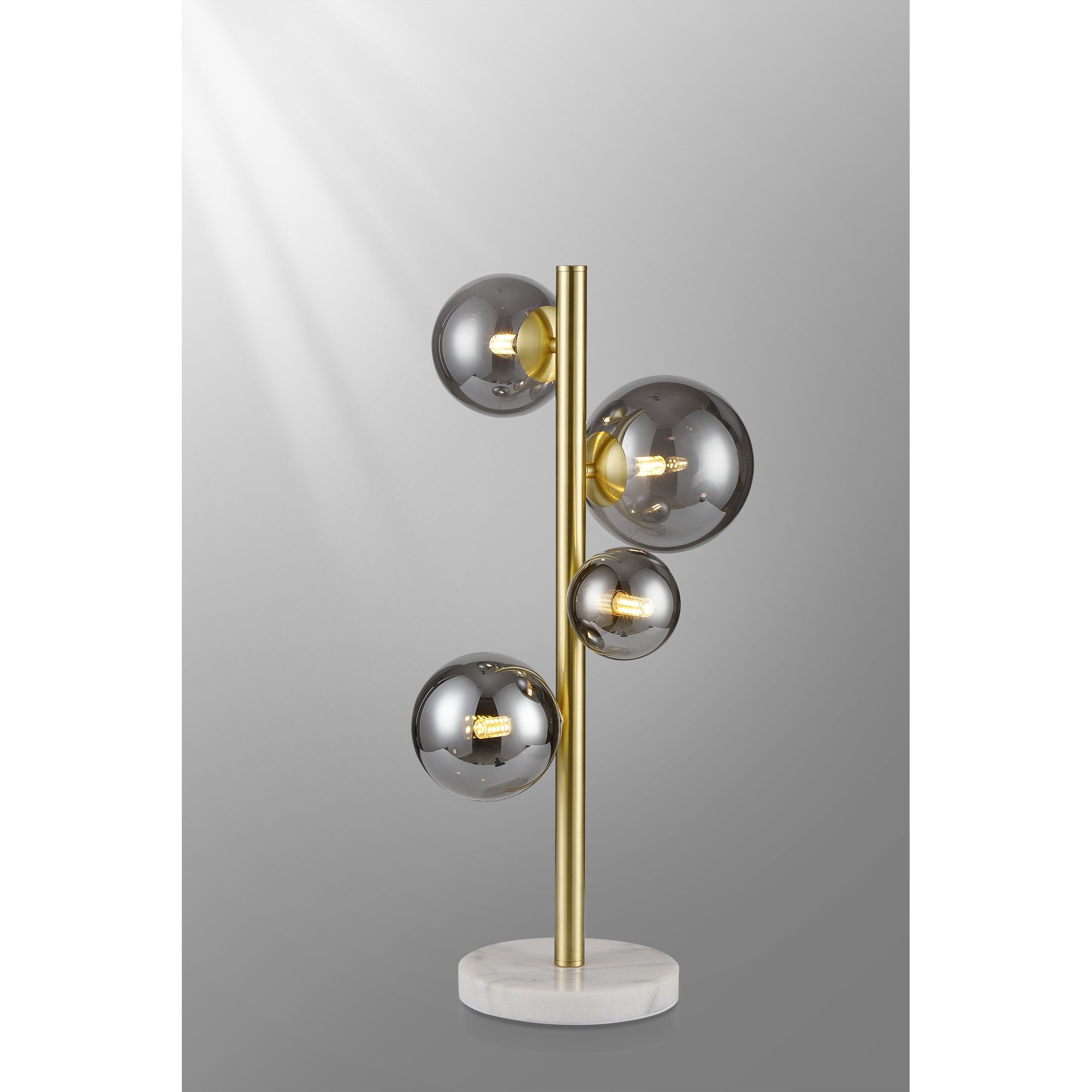Fabula Deacon 4 Light Table Lamp - Satin Gold & Smoke Plated Glass