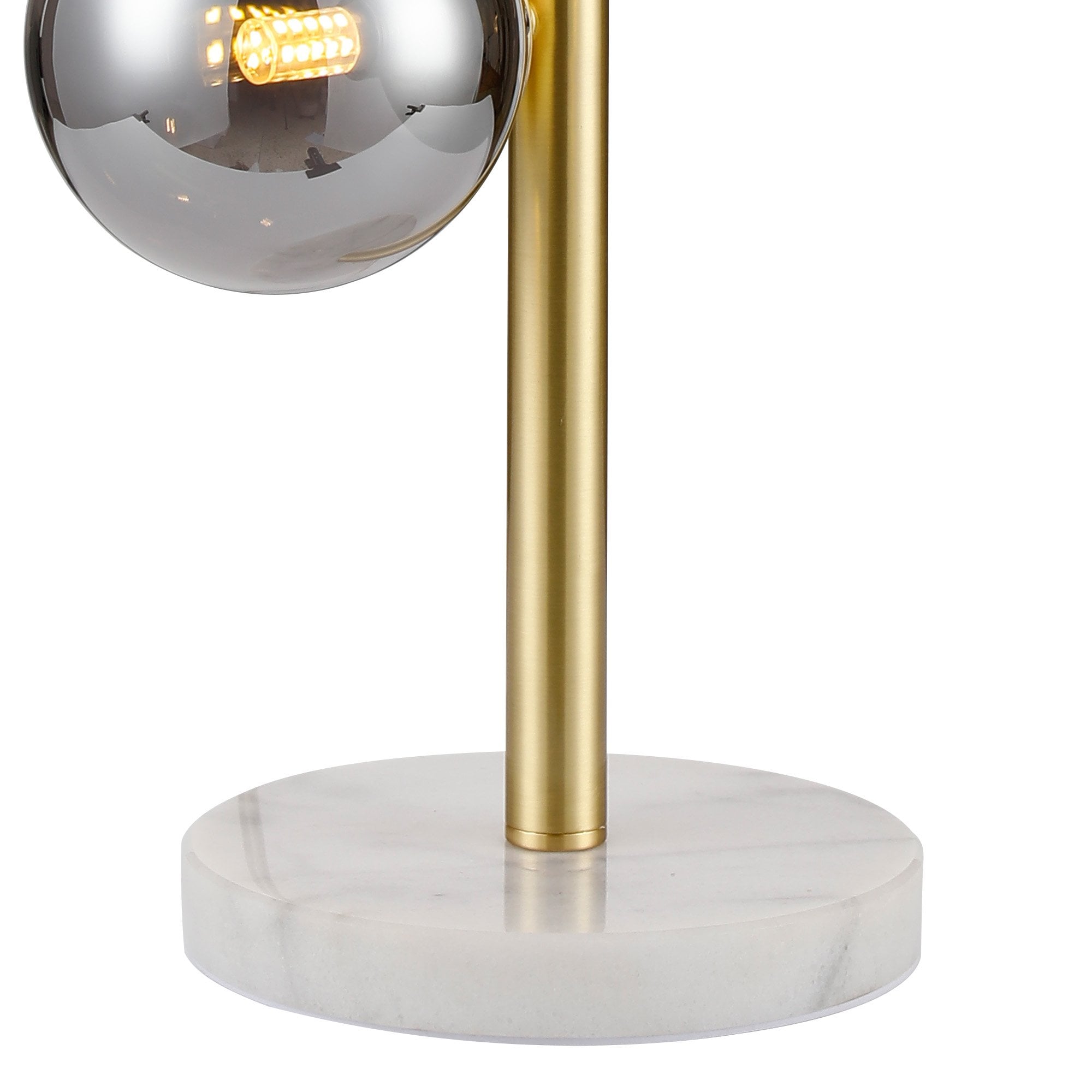 Fabula Deacon 4 Light Table Lamp - Satin Gold & Smoke Plated Glass