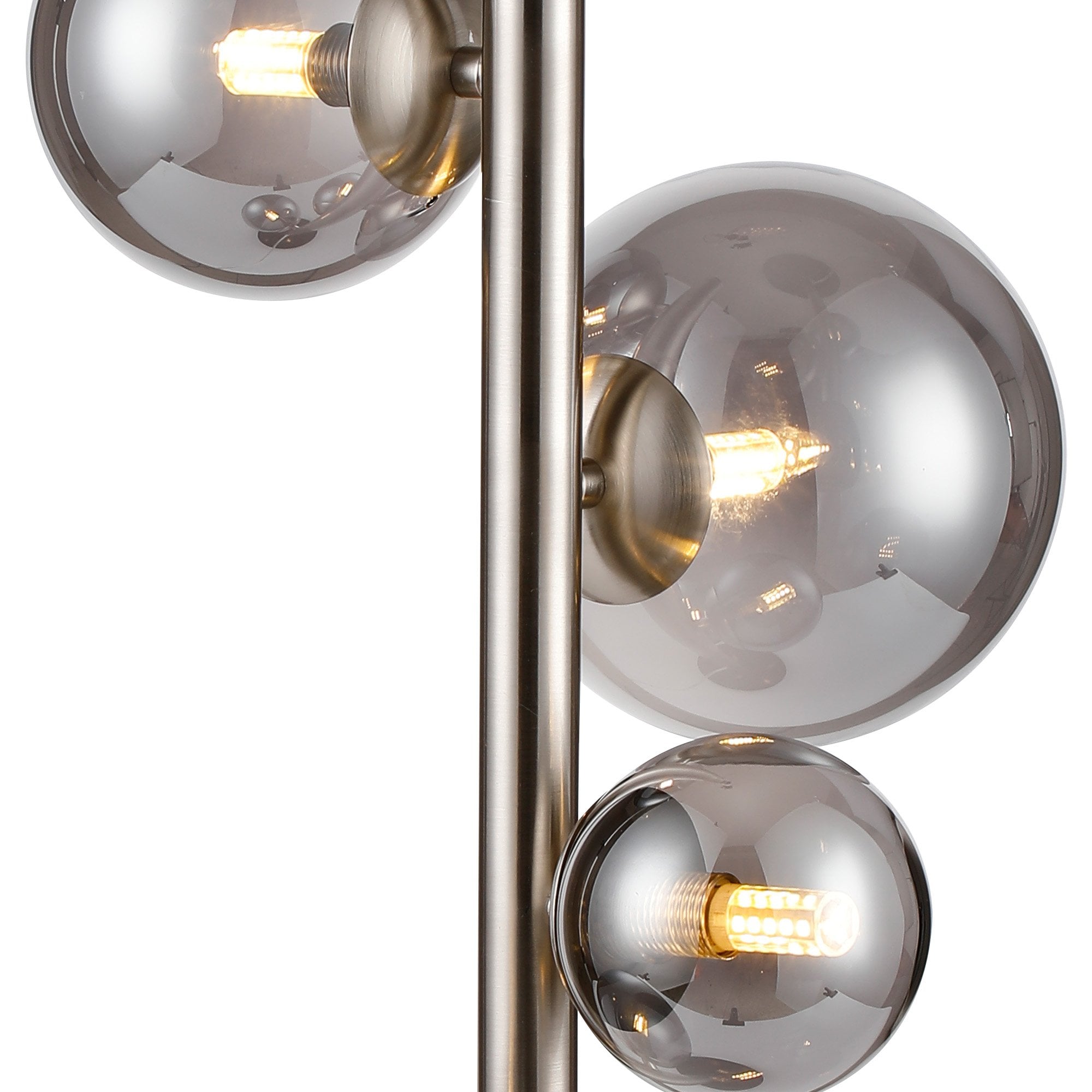 Fabula Deacon 4 Light Table Lamp - Satin Nickel & Smoke Plated Glass