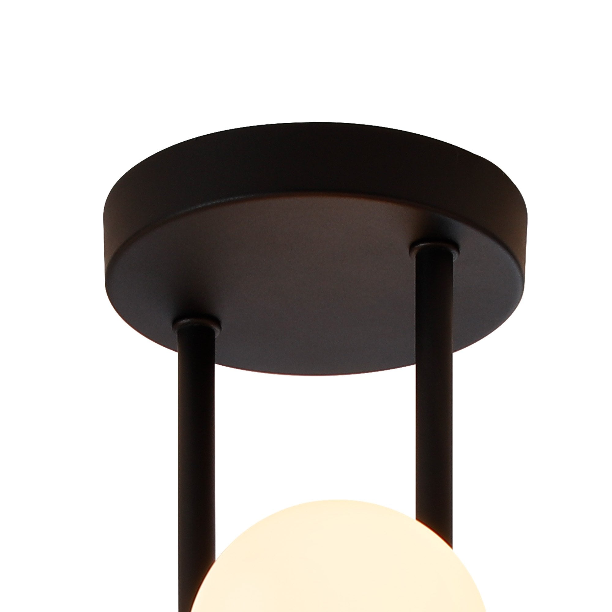 Fabula Deacon 6 Light Semi-Flush Light - Satin Black & Opal Glass