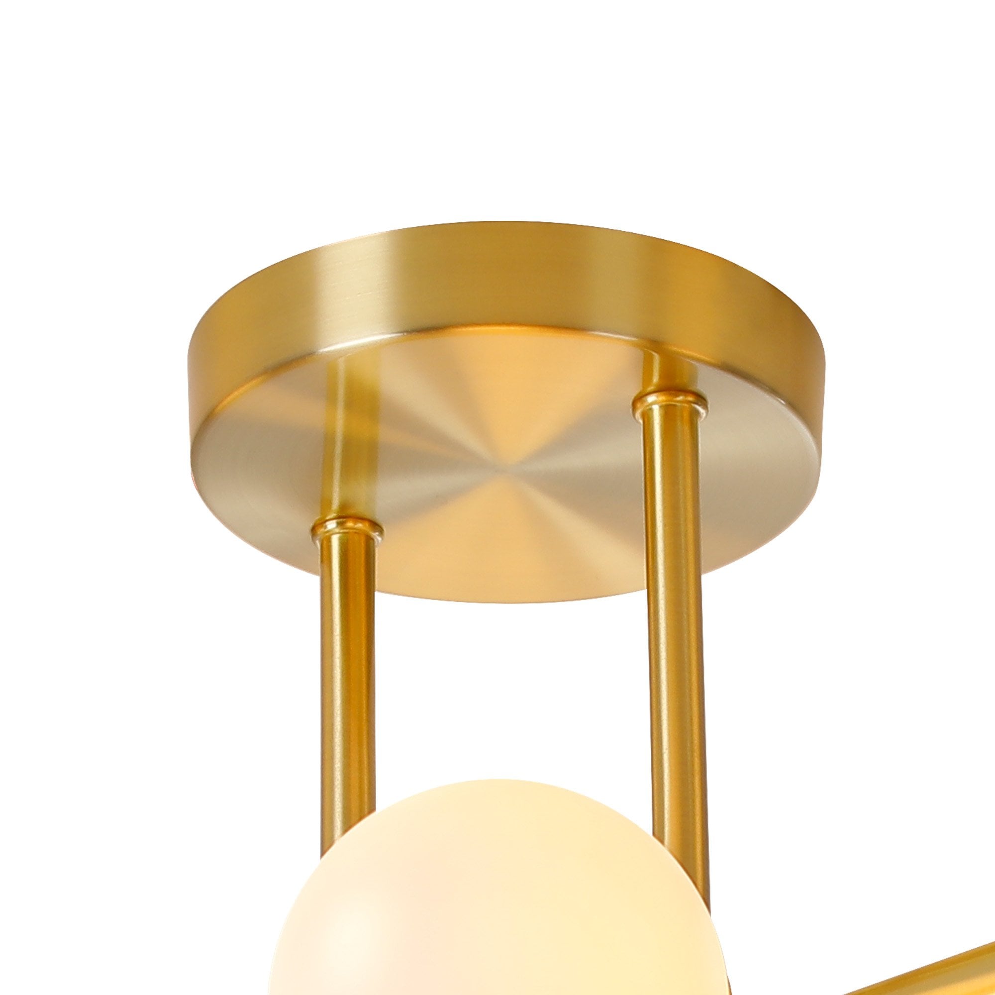 Fabula Deacon 6 Light Semi-Flush Light - Satin Gold & Opal Glass