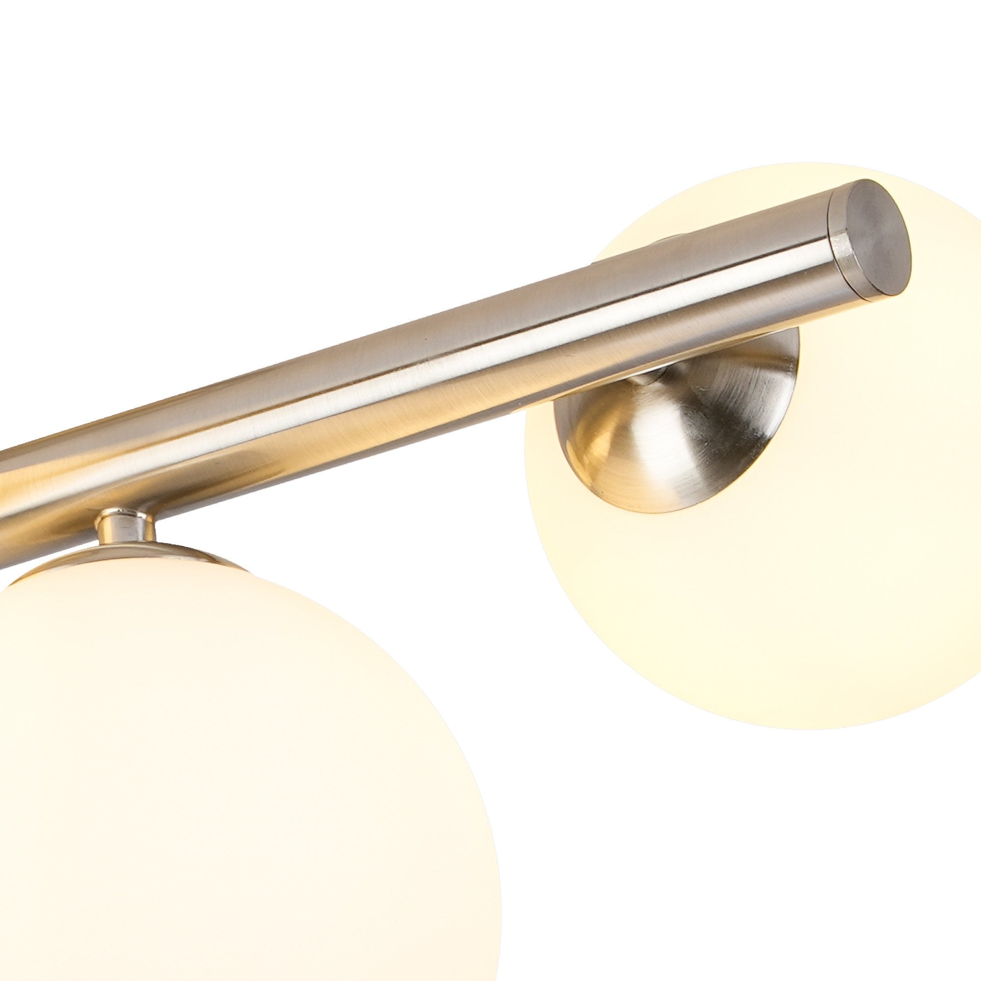 Fabula Deacon 6 Light Semi-Flush Light - Satin Nickel & Opal Glass