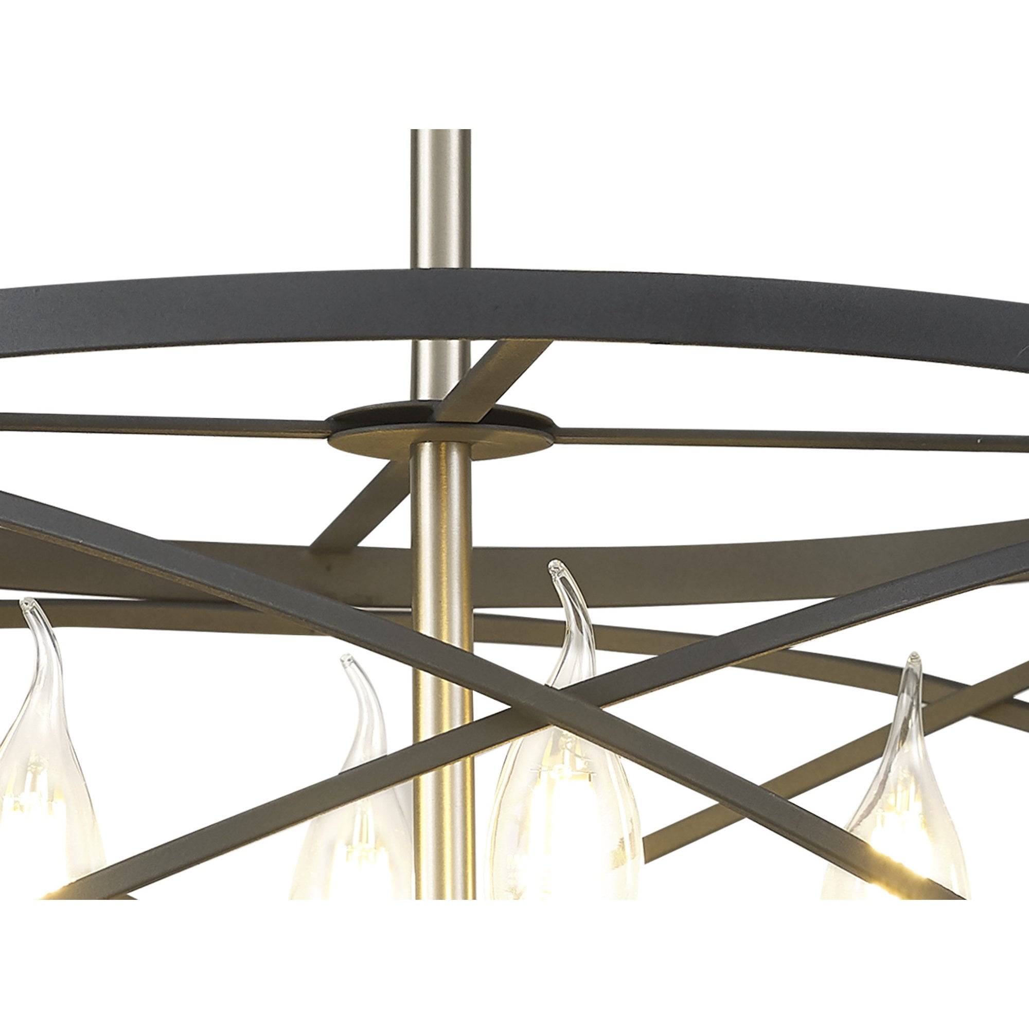 Fabula Debden 4 Light Semi-Flush/Pendant - Graphite & Satin Nickel