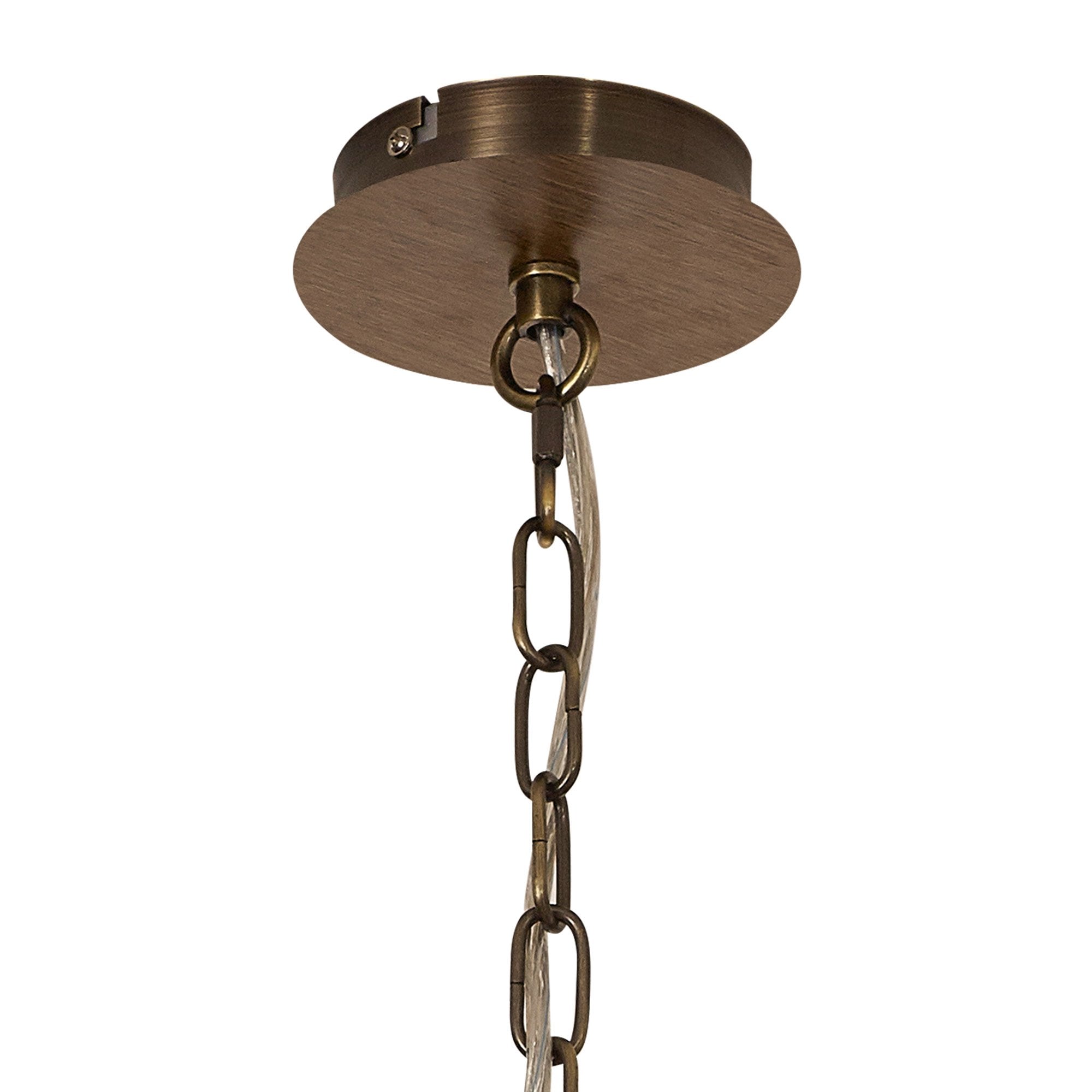 Fabula Douglas 4 Light Pendant - Medium Oak & Antique Brass